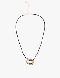 Mumlu İpli Halka Kolye