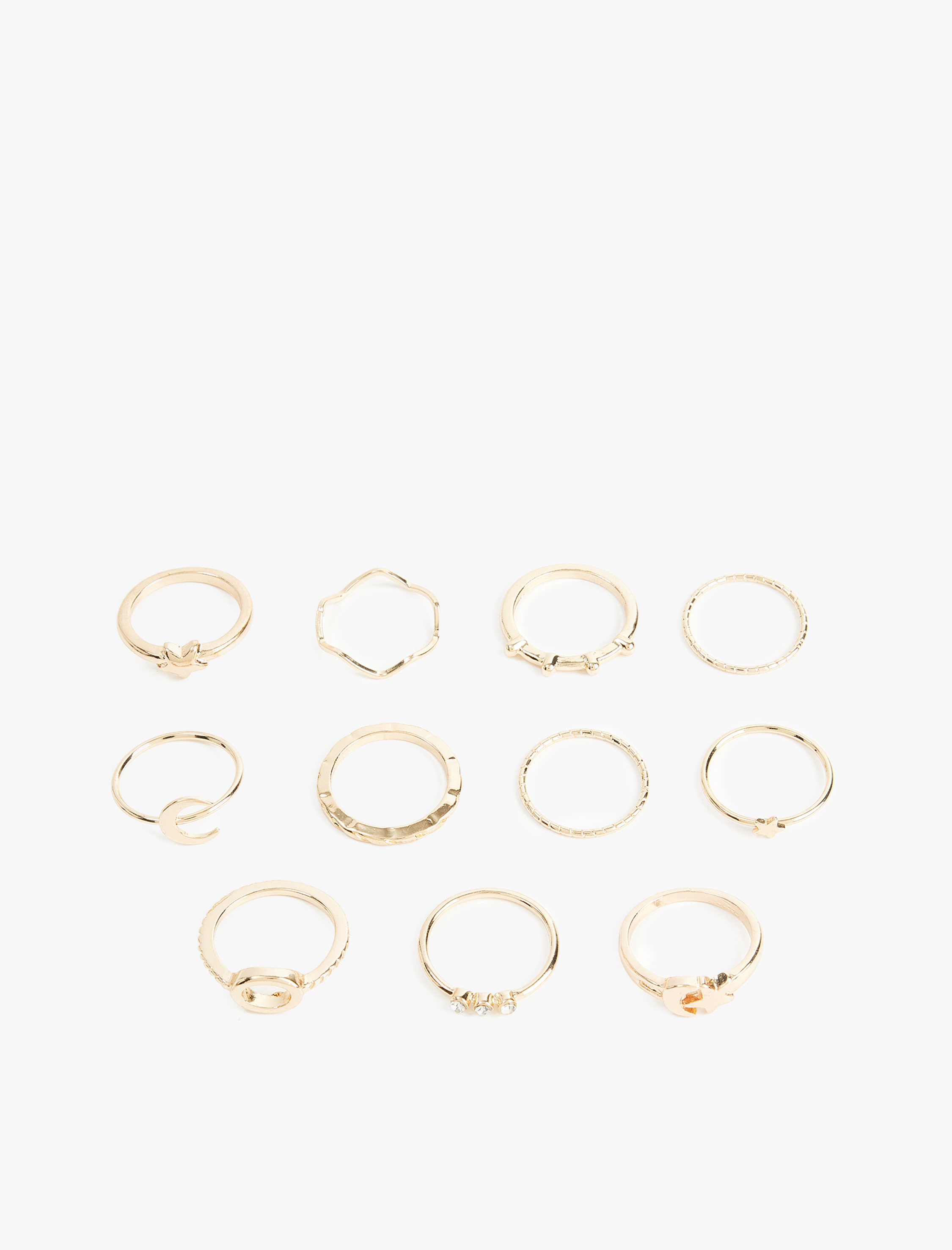  Kadın Taş Detaylı Yıldızlı 11'li Yüzük Seti