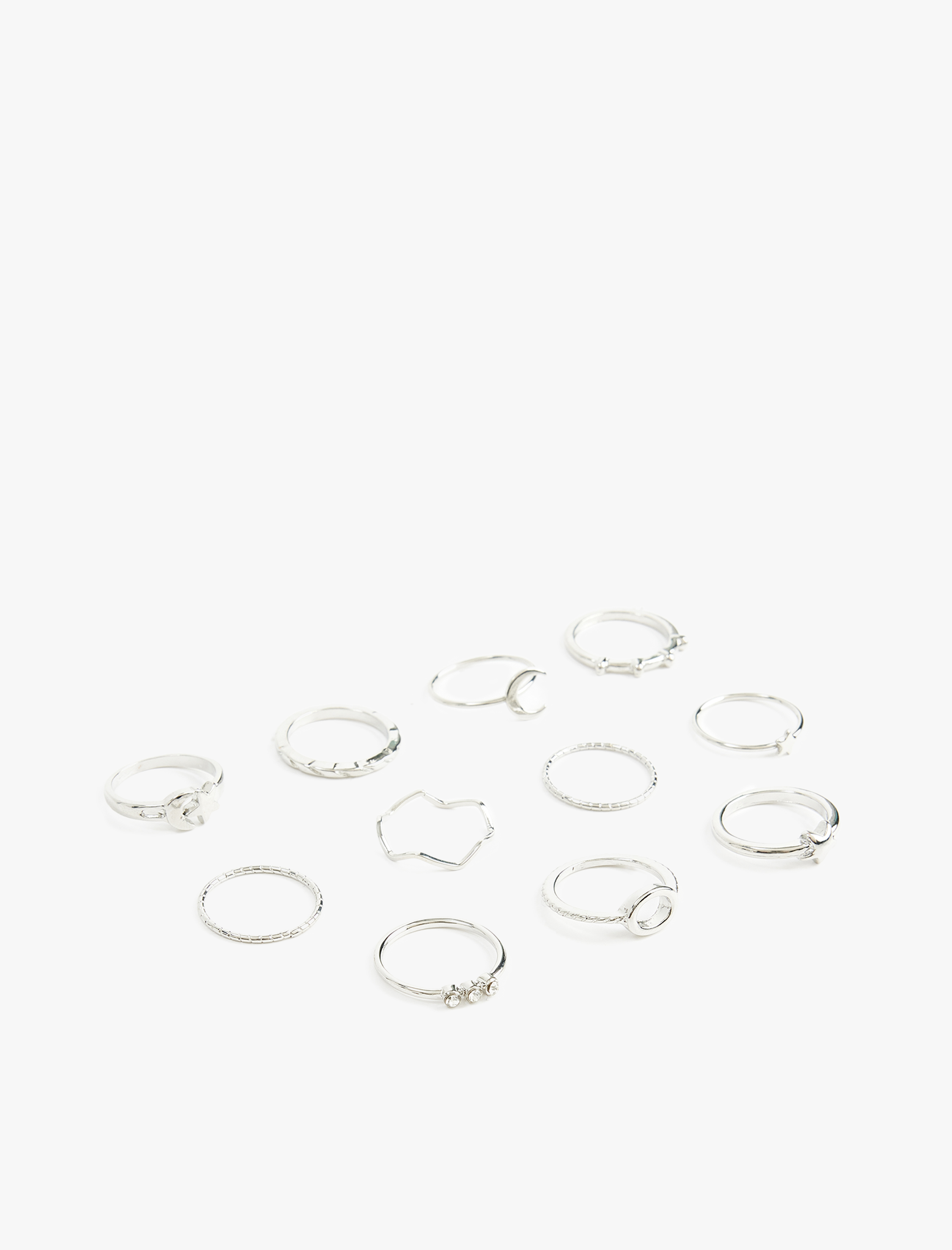  Kadın Taş Detaylı Yıldızlı 11'li Yüzük Seti