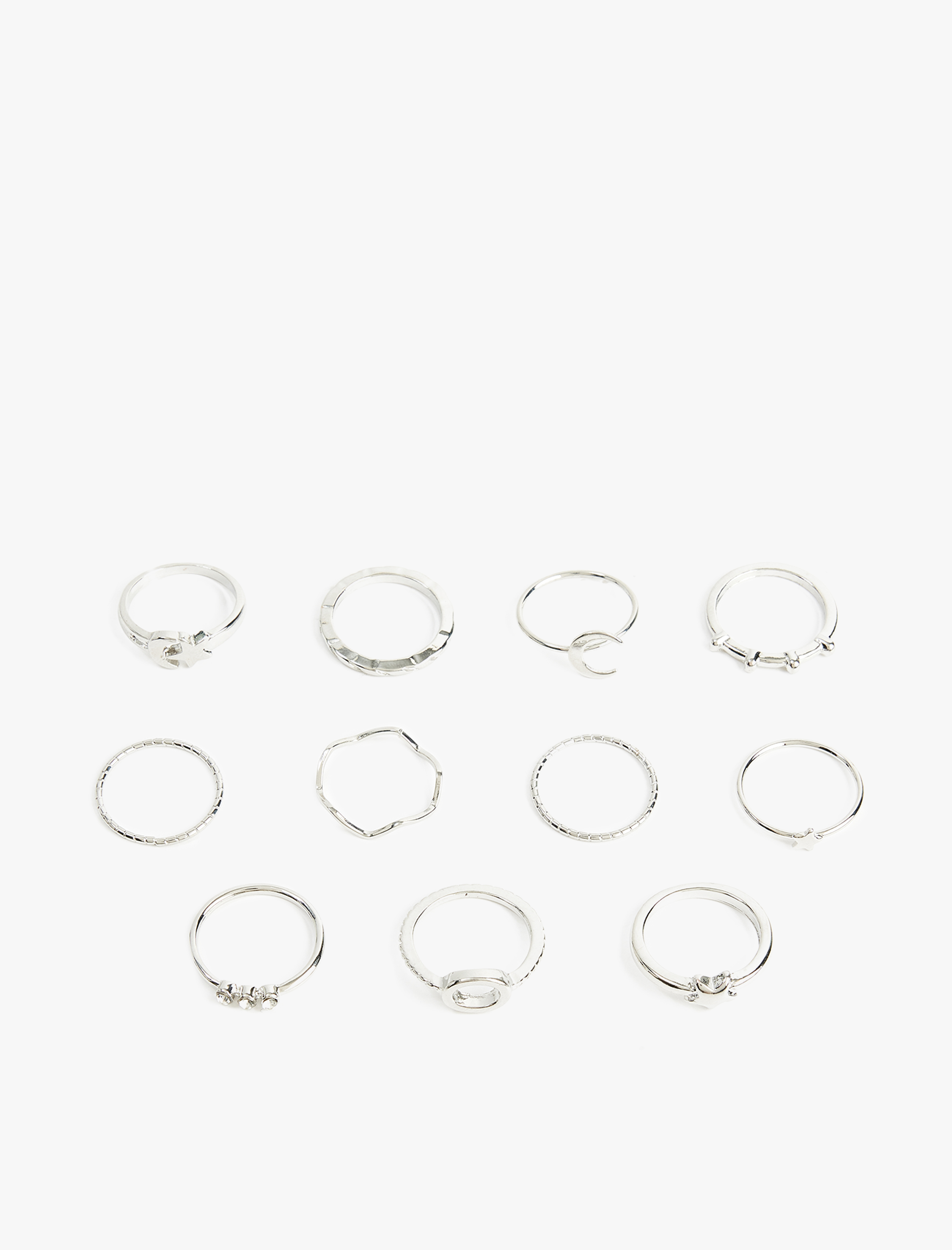  Kadın Taş Detaylı Yıldızlı 11'li Yüzük Seti