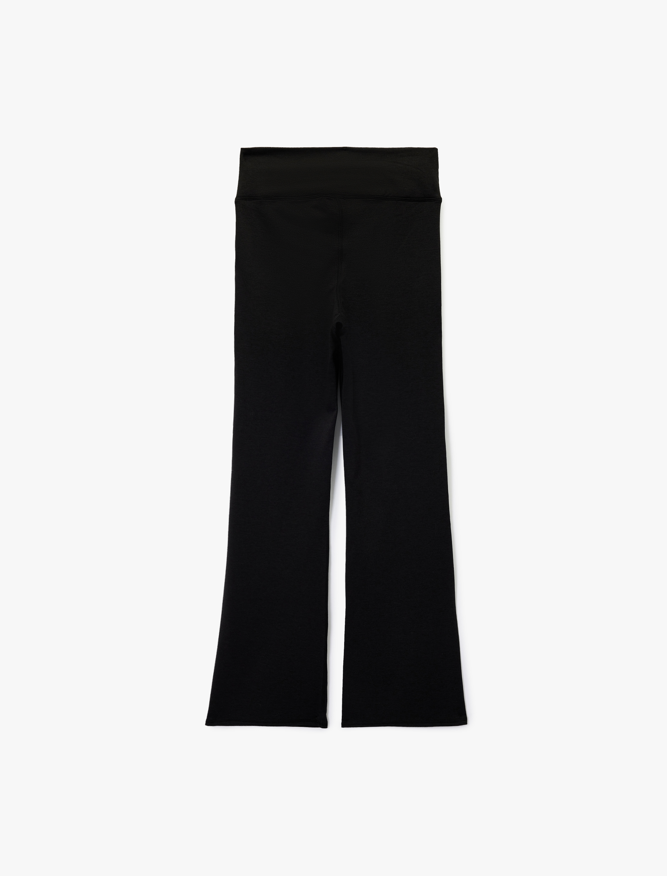   Asimetrik Yüksek Bel Slim Fit İspanyol Paça Spor Tayt