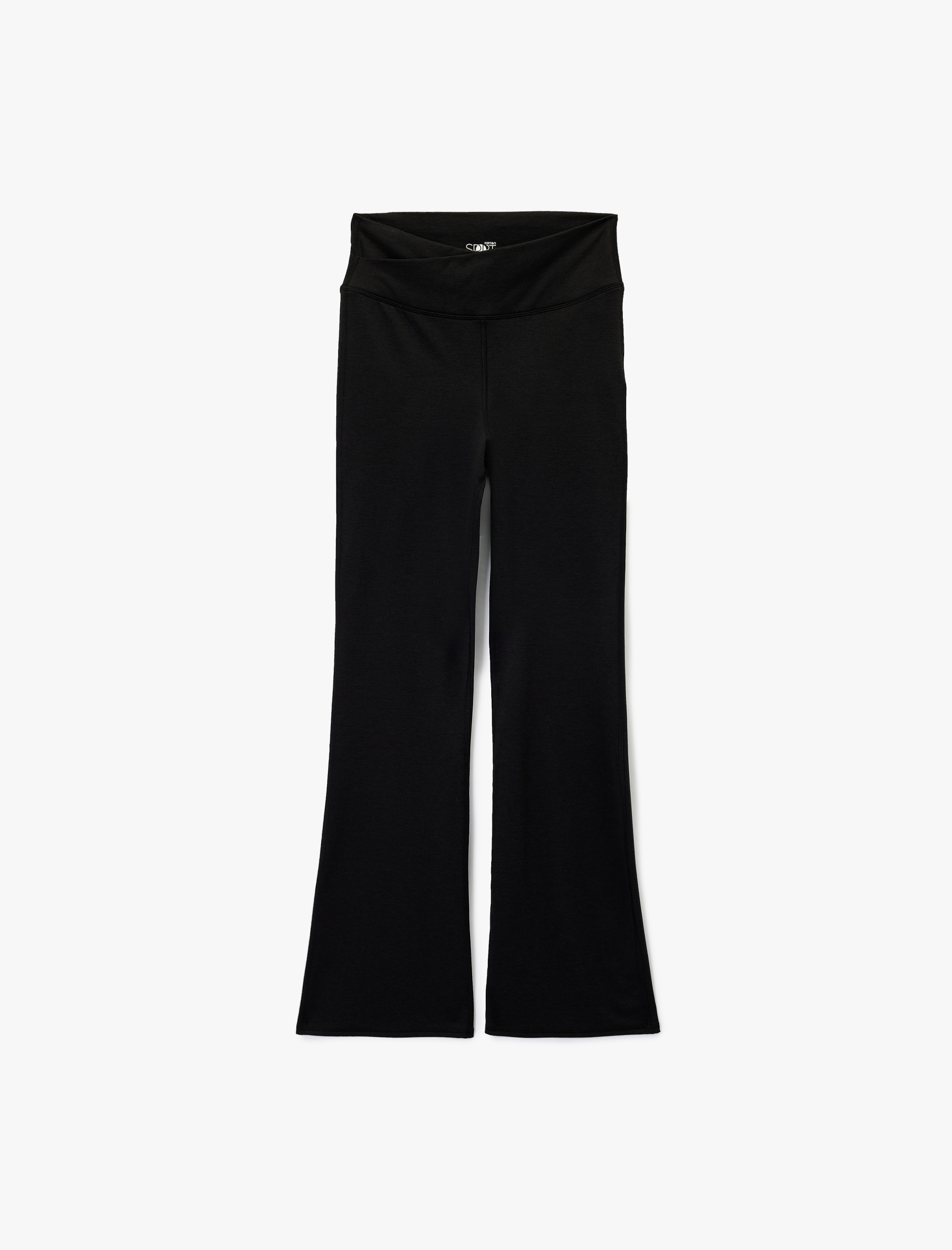   Asimetrik Yüksek Bel Slim Fit İspanyol Paça Spor Tayt