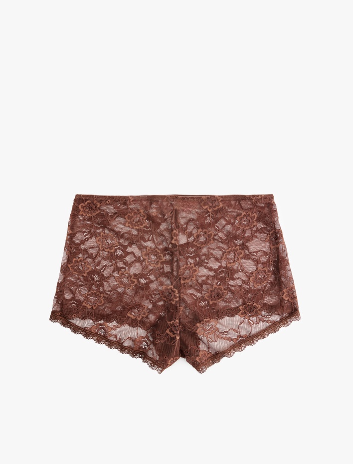  Dantel Detaylı Rahat Kalıp Kısa Şort