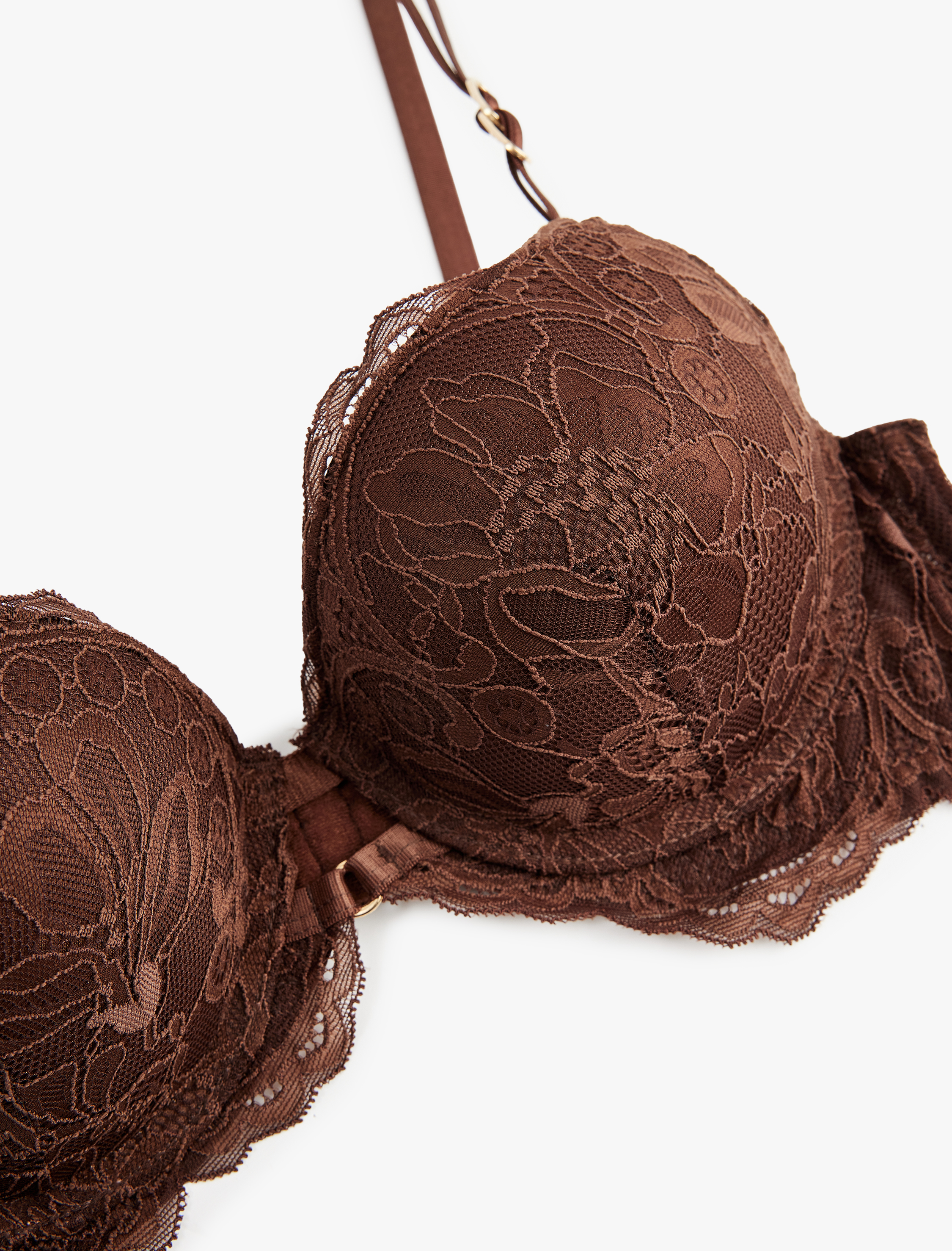   Ekstra Dolgulu Dantel Detaylı Destekli Sütyen