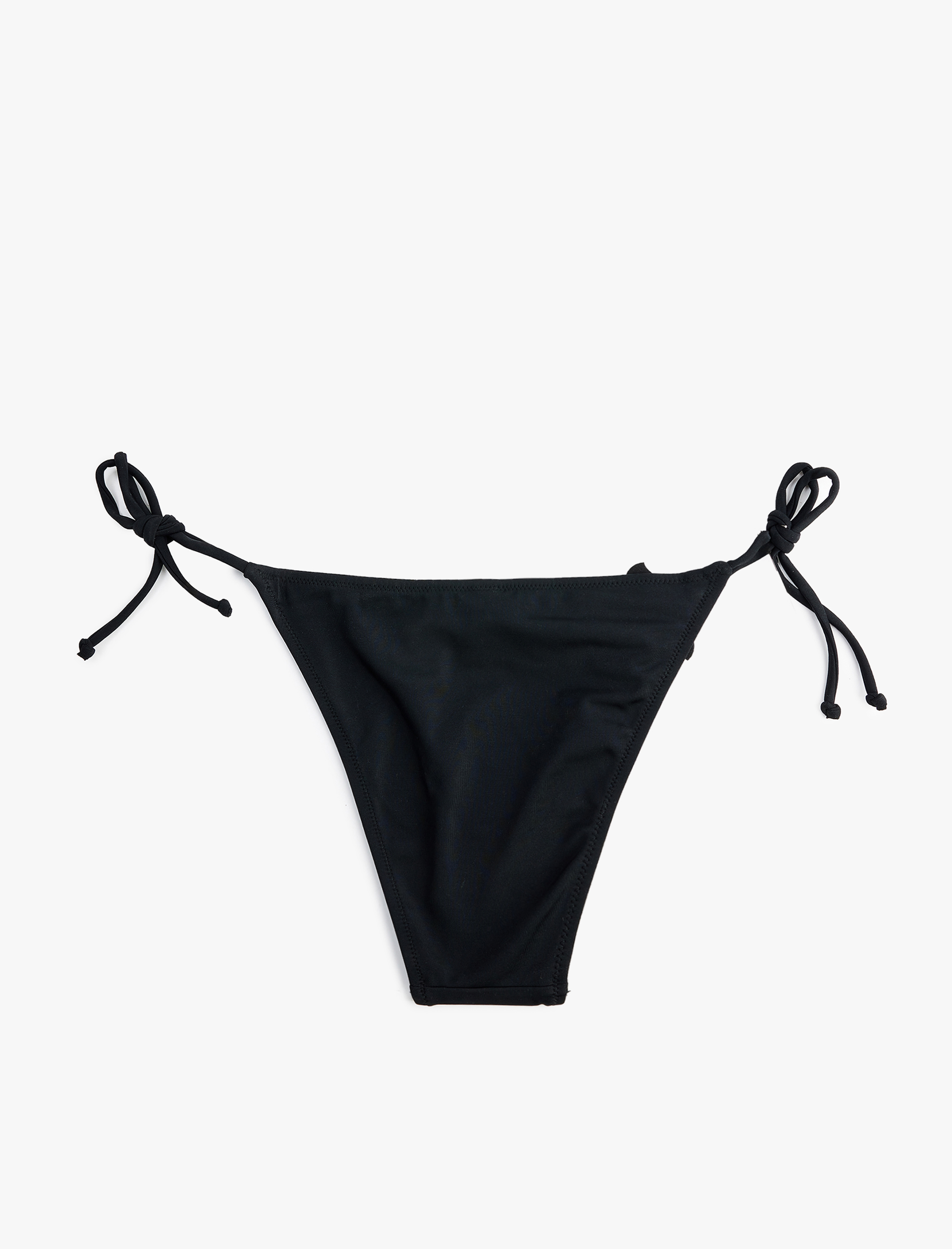   Taşlı Çiçek Aksesuar Detaylı Yanları Bağlamalı İpli Bikini Altı