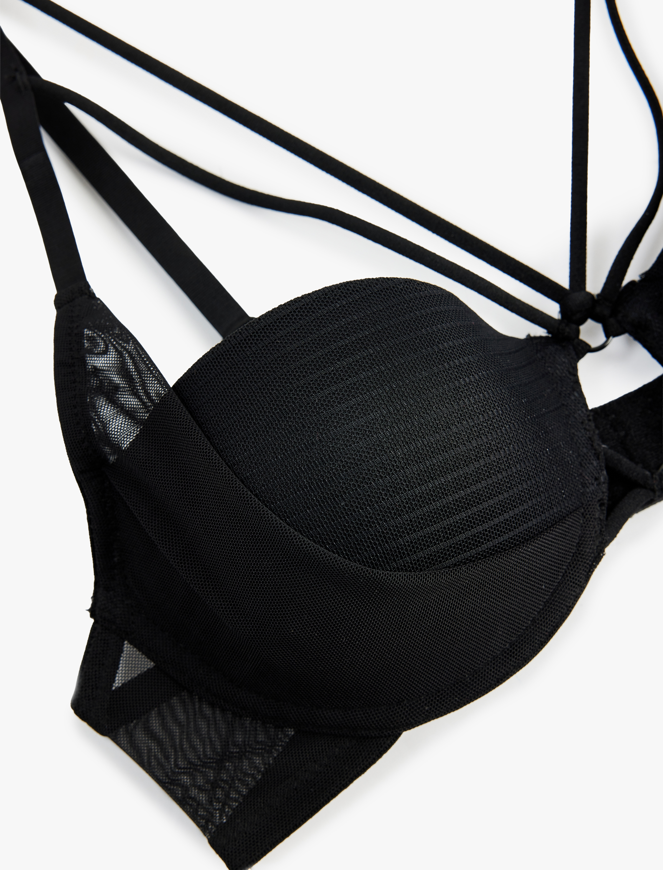   Pencere Detaylı Rahat Kalıp Tüllü Desteksiz Balenli Sütyen