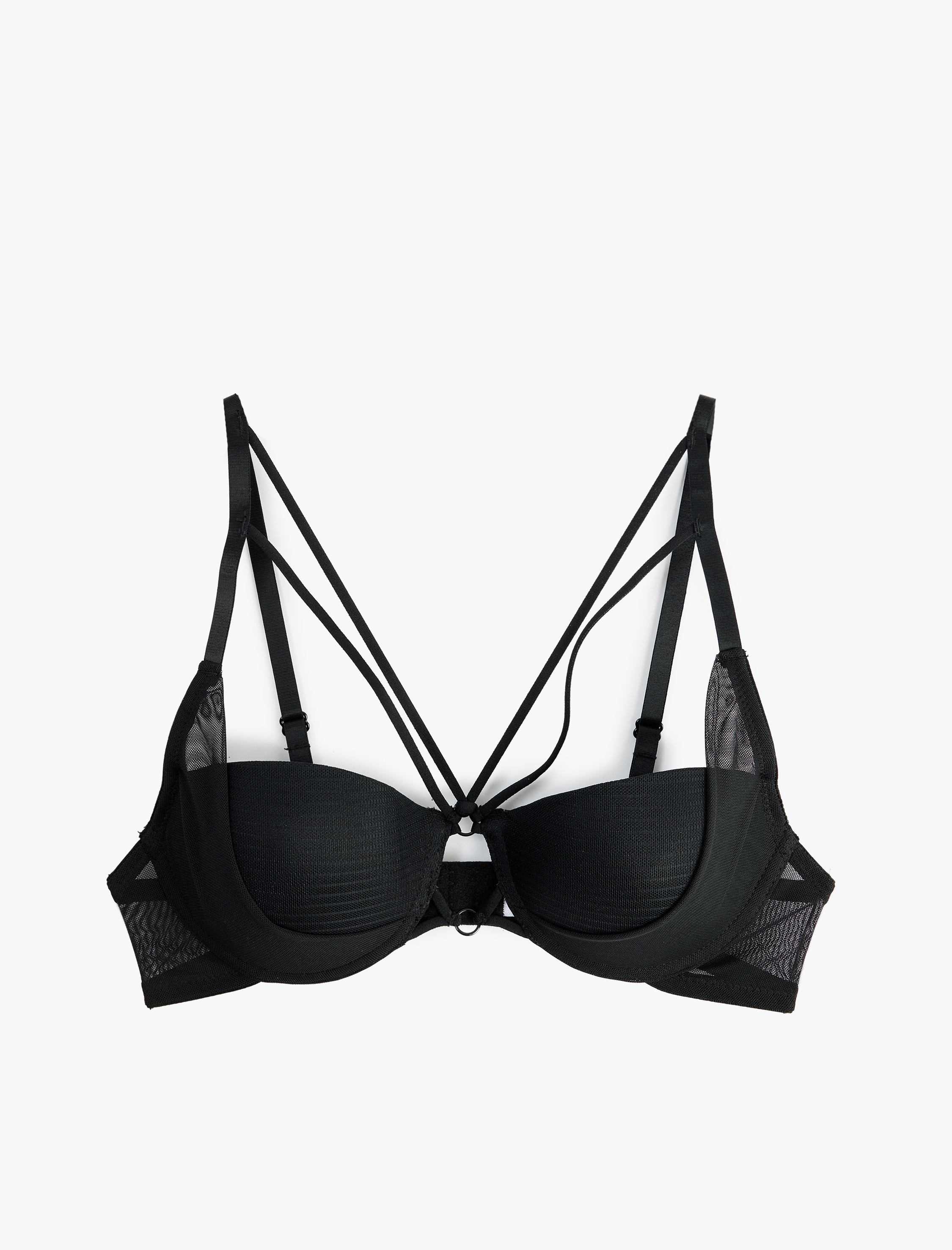   Pencere Detaylı Rahat Kalıp Tüllü Desteksiz Balenli Sütyen