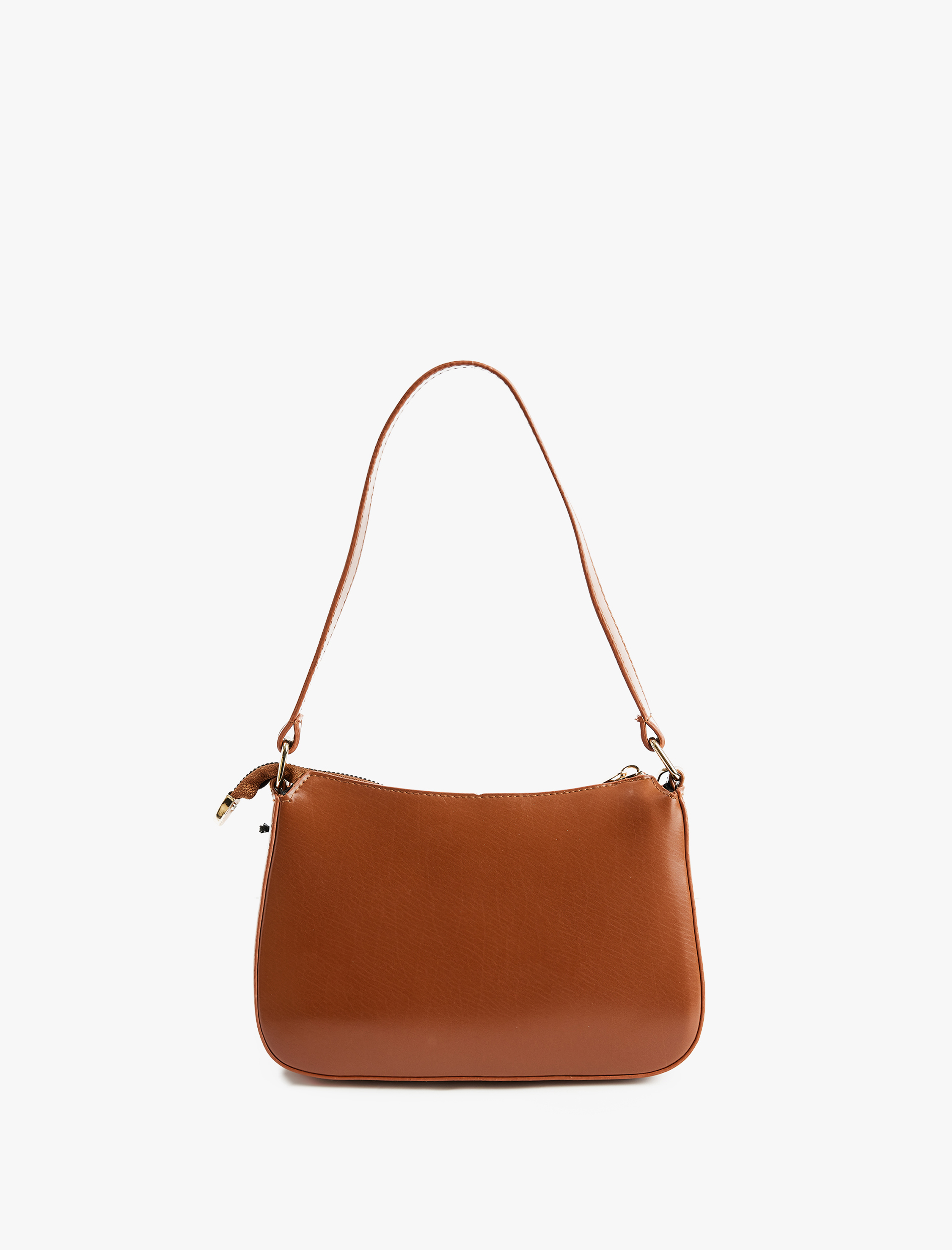  Kadın Aksesuar Detaylı Fermuarlı Askılı Suni Deri Omuz Çantası