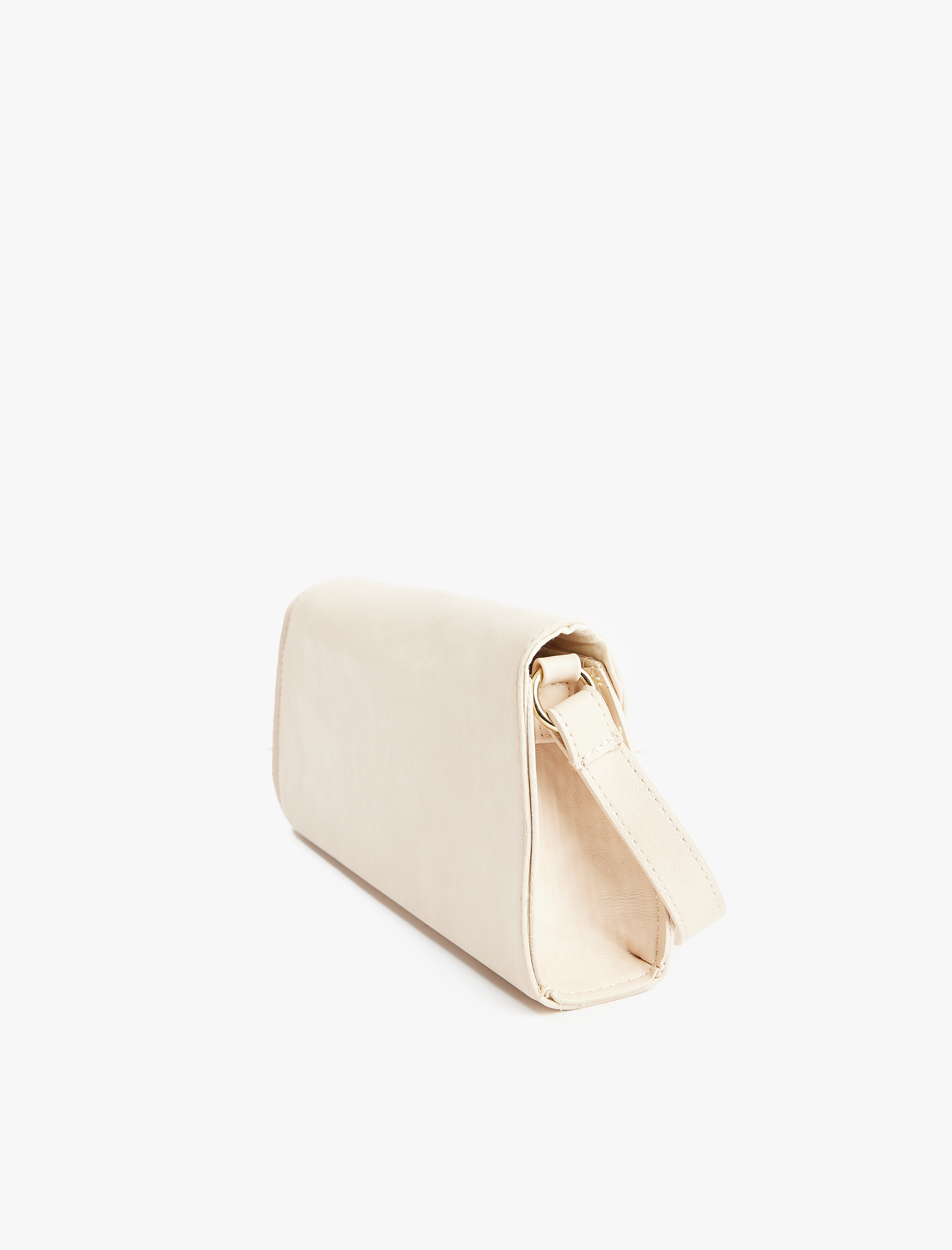  Kadın Suni Deri Kapaklı Saplı Baget Çanta