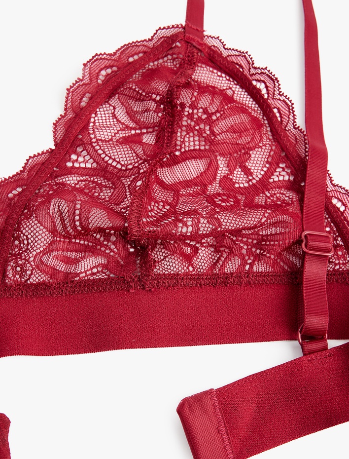  Dolgusuz Balensiz Üçgen Dantelli Sütyen