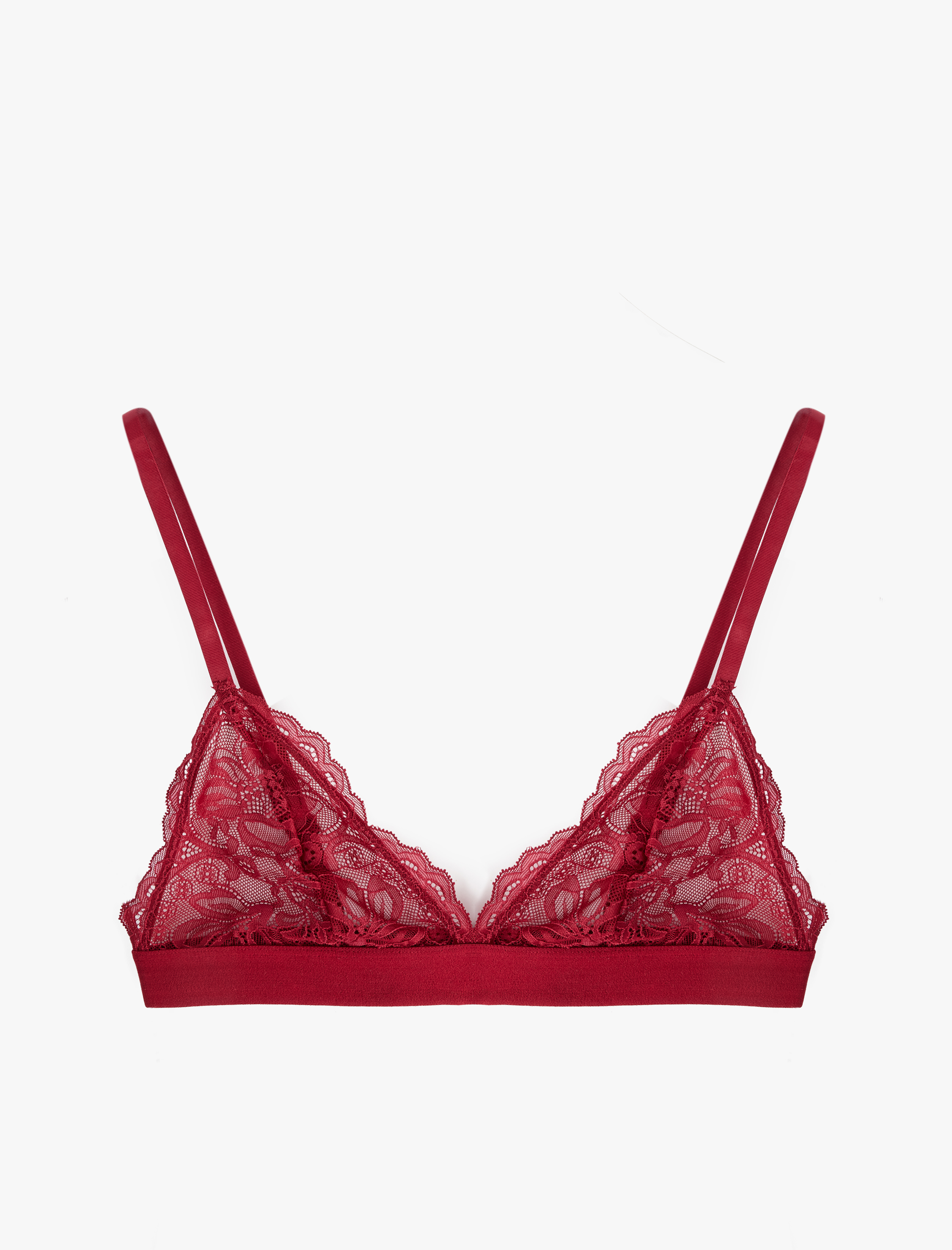   Dolgusuz Balensiz Üçgen Dantelli Sütyen