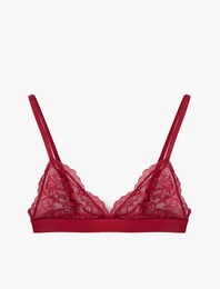 Dolgusuz Balensiz Üçgen Dantelli Sütyen