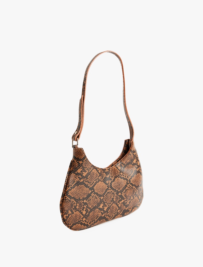 Kadın Askılı Yılan Derisi Görünümlü Omuz Çantası
