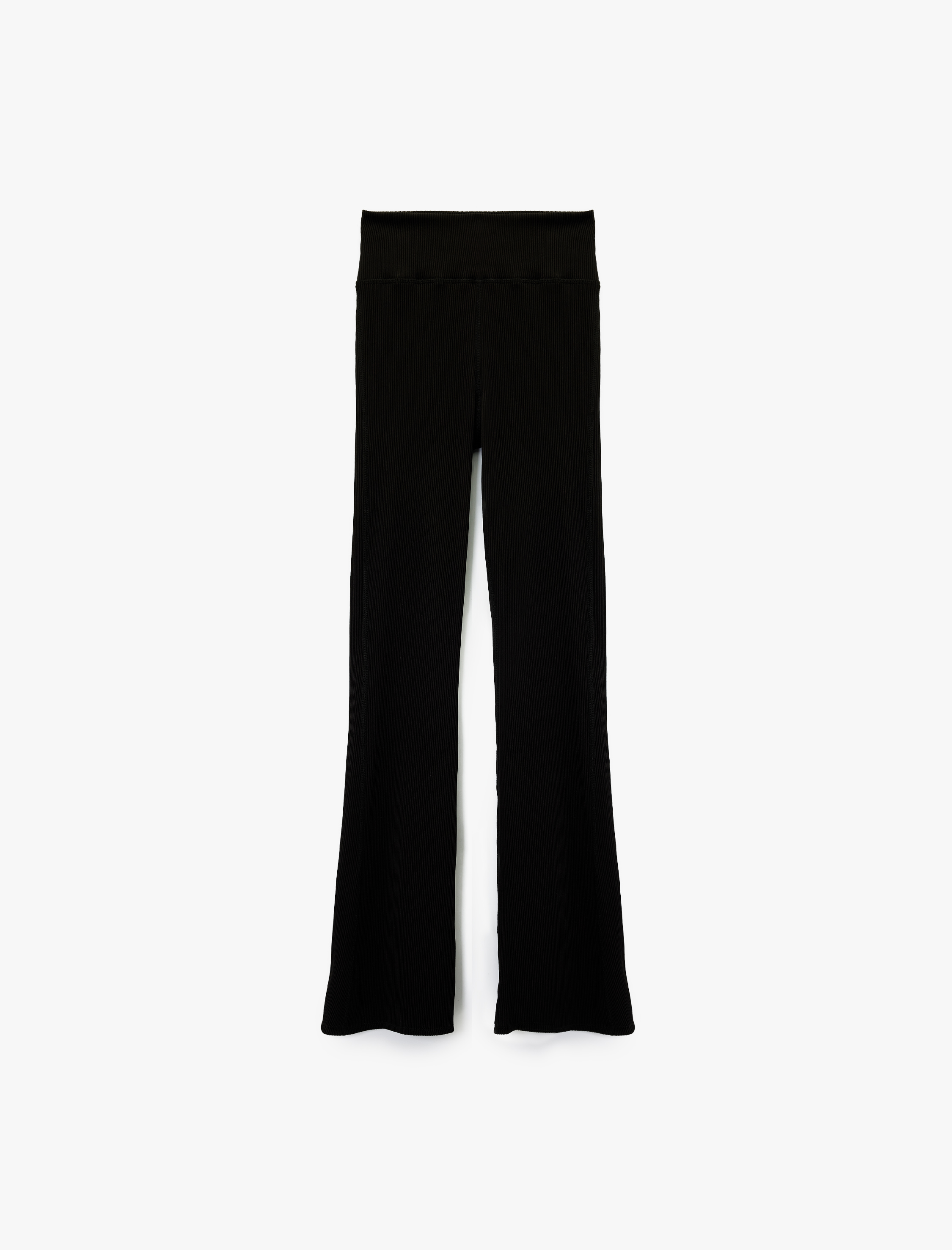   Yüksek Bel Fitilli İspanyol Paça Spor Tayt