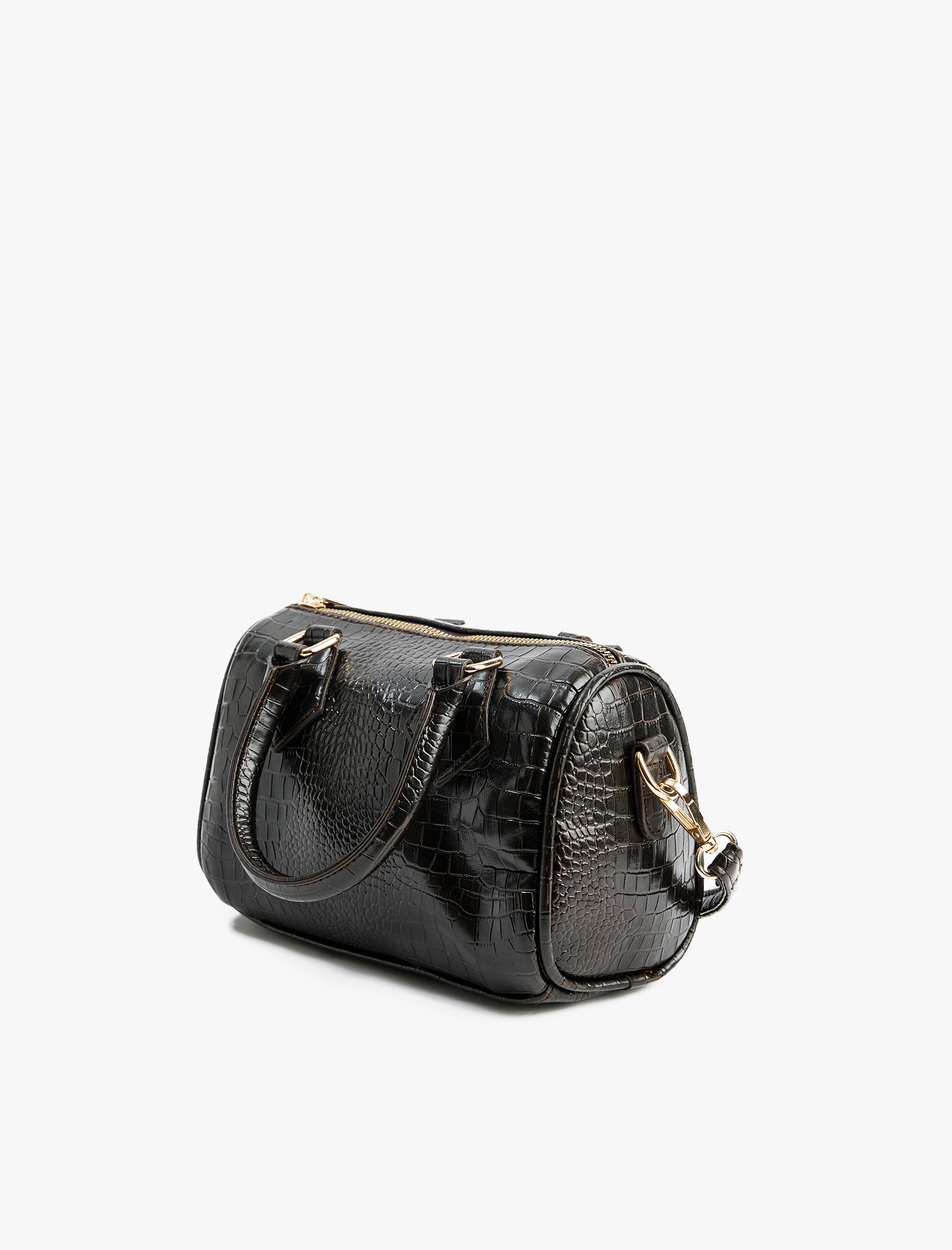  Kadın Timsah Derisi Görünümlü Fermuarlı Askılı Saplı Tote Çanta - Koton X Sima Tarkan