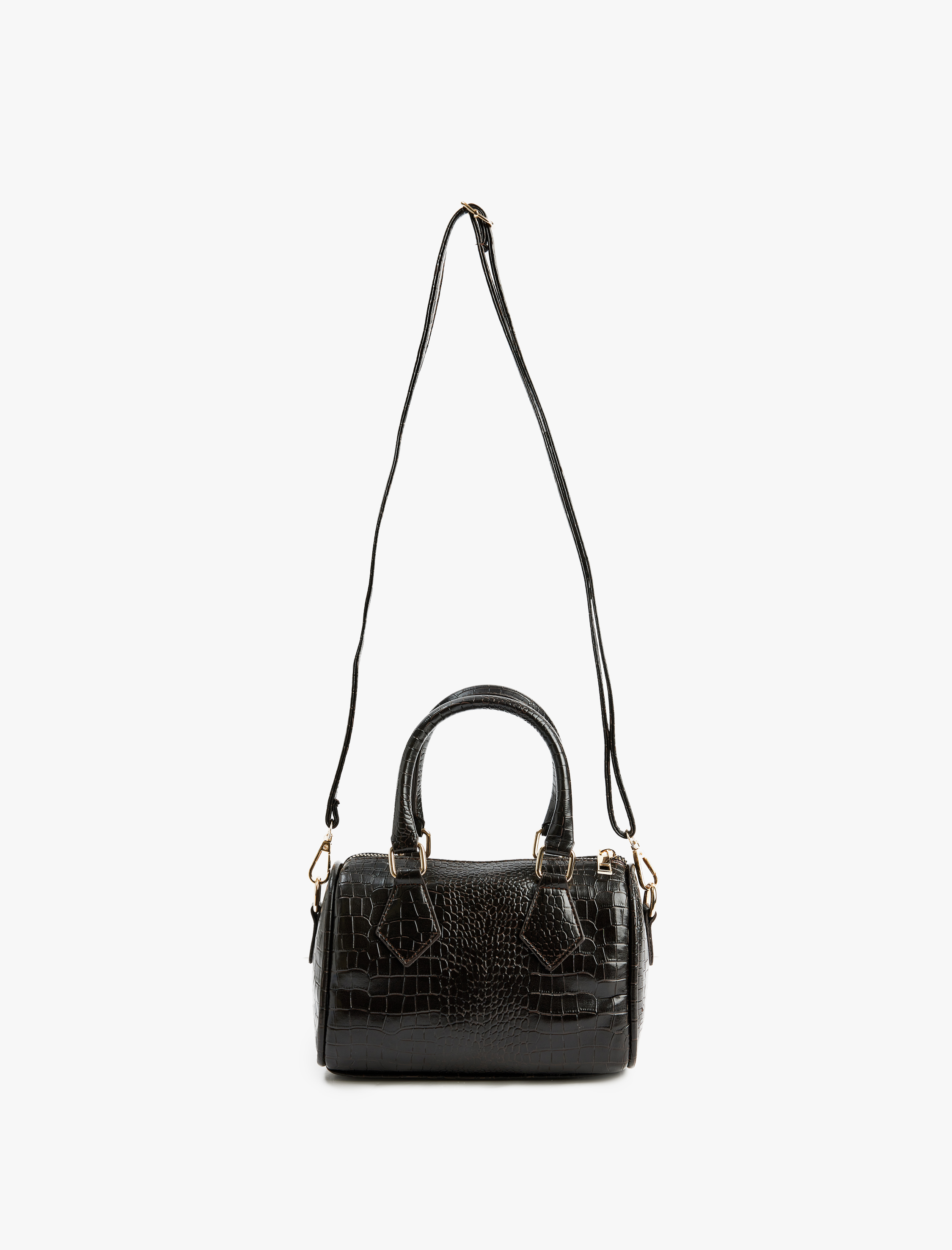  Kadın Timsah Derisi Görünümlü Fermuarlı Askılı Saplı Tote Çanta - Koton X Sima Tarkan