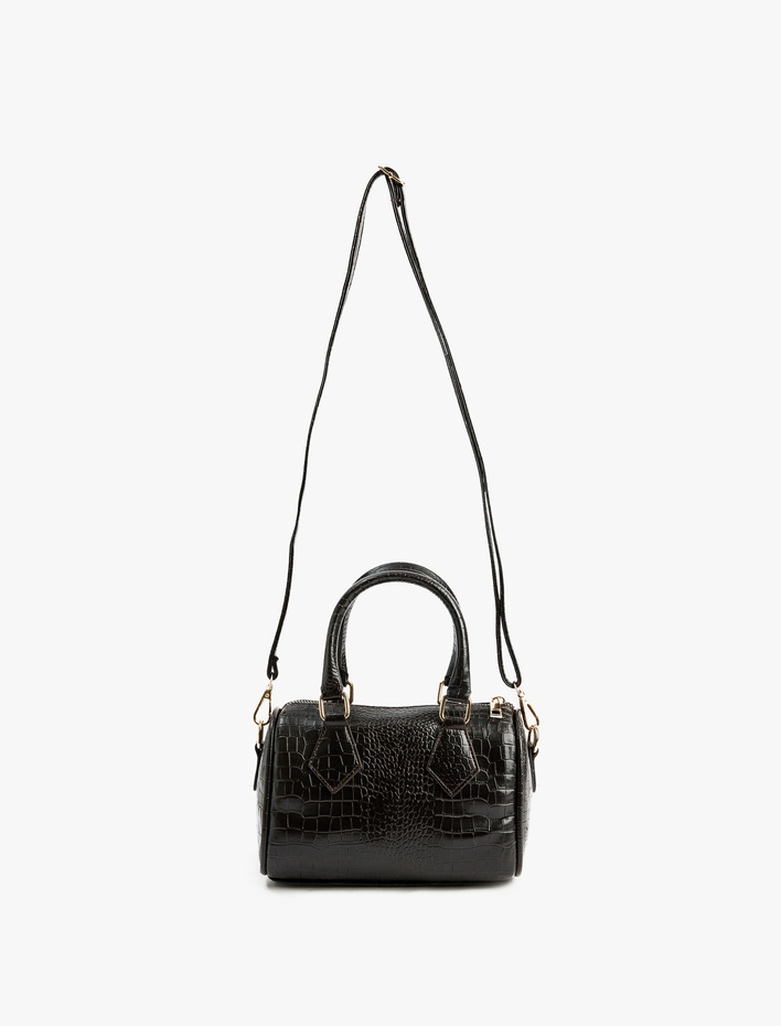 Kadın Timsah Derisi Görünümlü Fermuarlı Askılı Saplı Tote Çanta - Koton X Sima Tarkan