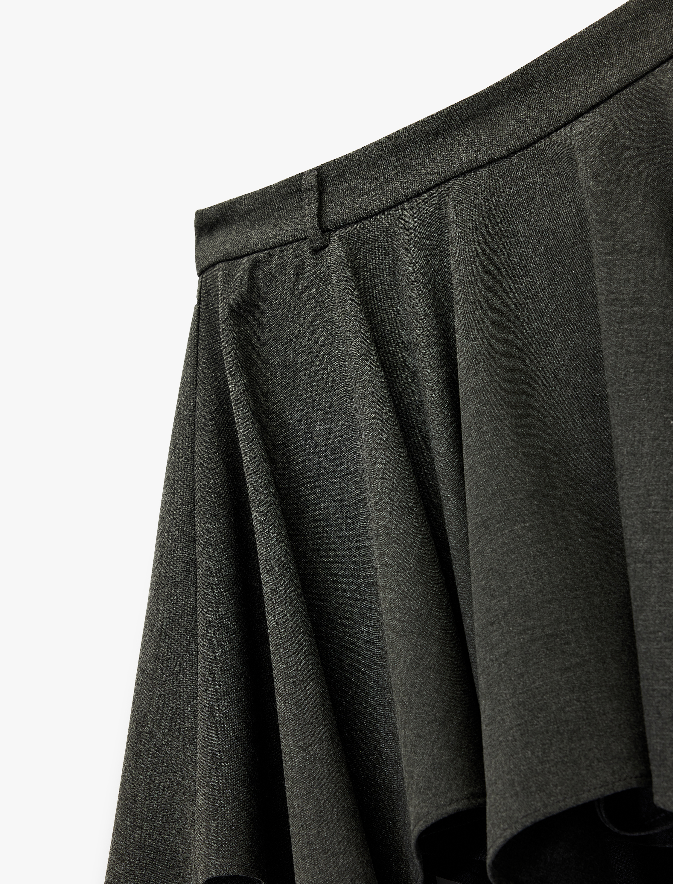   Viskon Karışımlı Volanlı Asimetrik Kesim Mini Etek