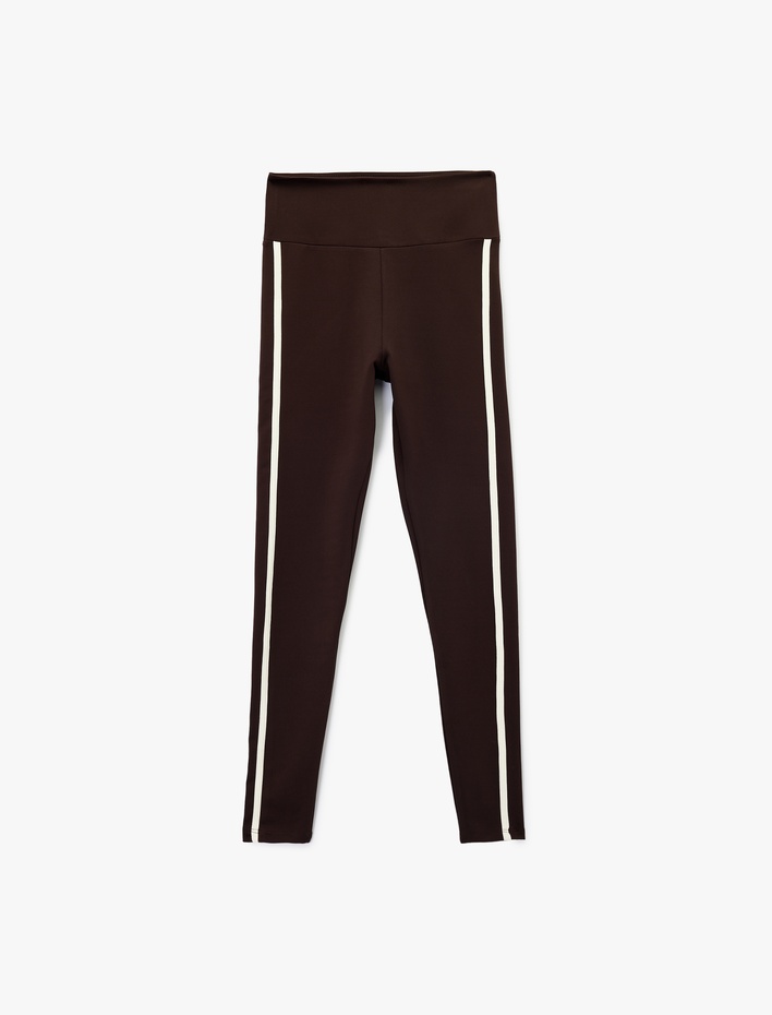  Yüksek Bel Biyeli Slim Fit Spor Tayt