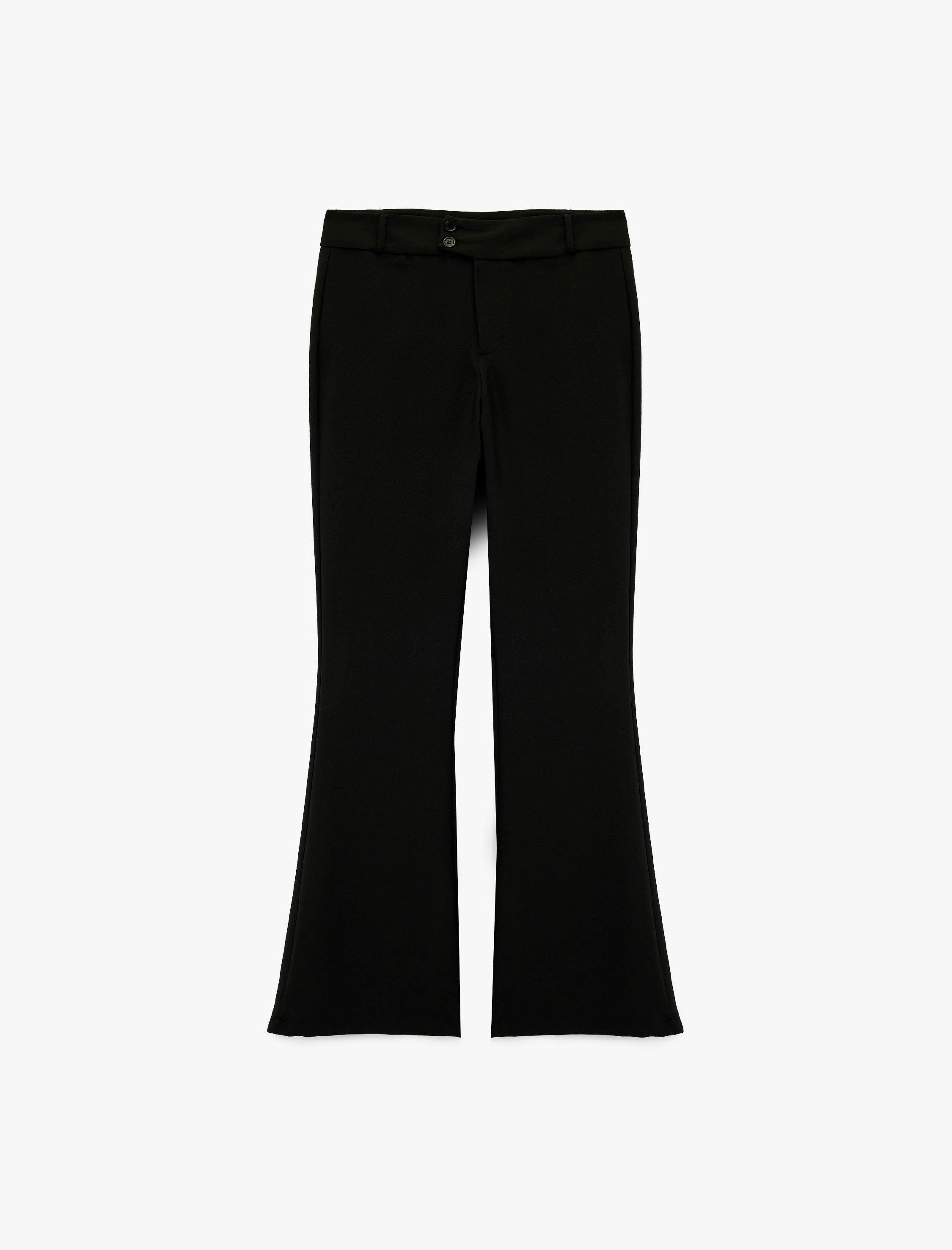   Slim Fit Çift Düğmeli İspanyol Paça Pantolon