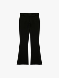 Slim Fit Çift Düğmeli İspanyol Paça Pantolon