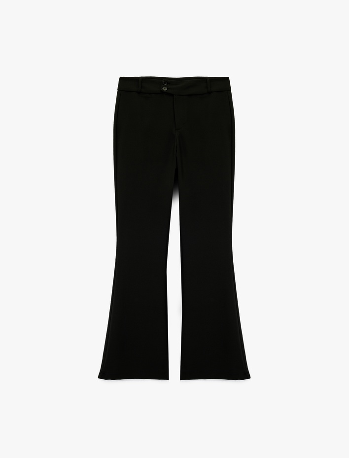  Slim Fit Çift Düğmeli İspanyol Paça Pantolon