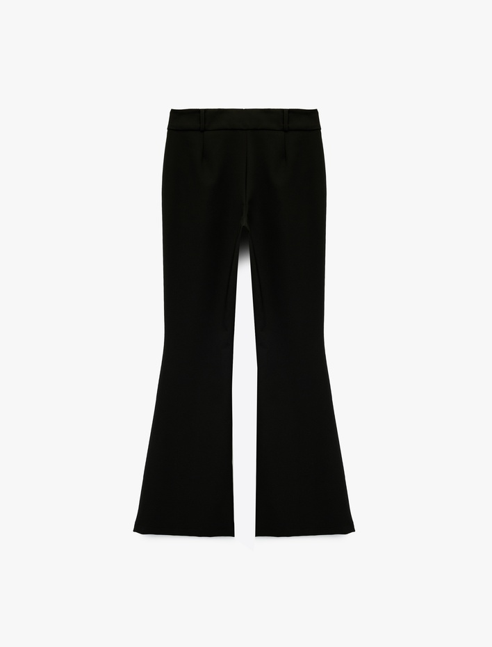  Slim Fit Çift Düğmeli İspanyol Paça Pantolon