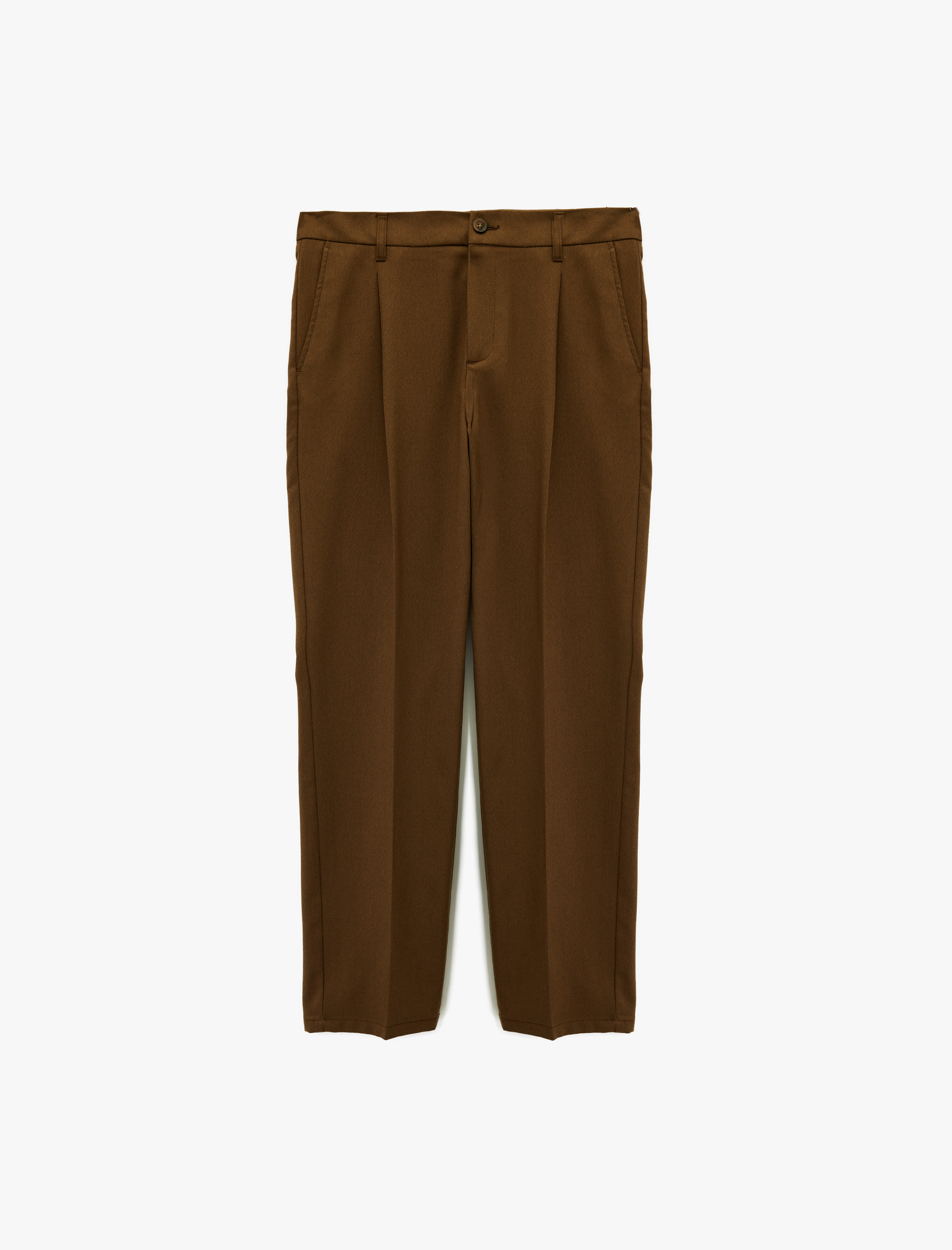   Rahat Kalıp Viskon Karışımlı Cepli Pileli Kumaş Pantolon