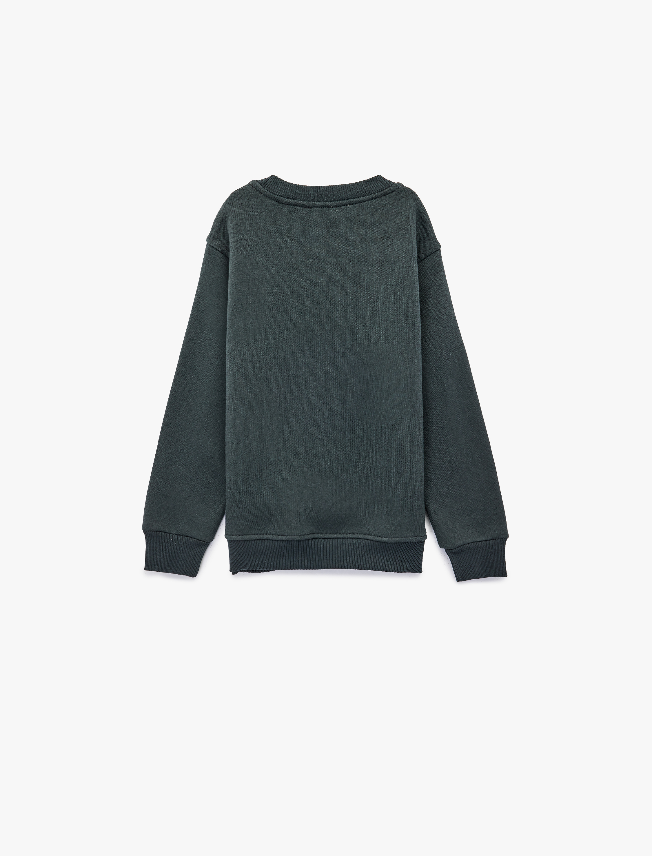  Erkek Çocuk Baskılı Uzun Kollu Bisiklet Yaka Şardonlu Sweatshirt