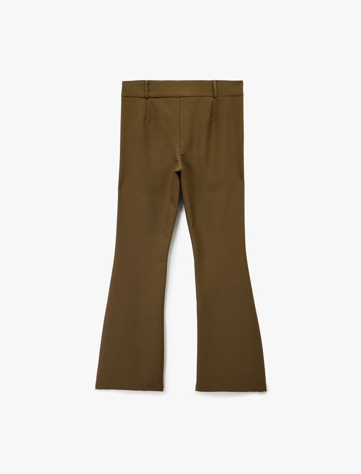  Slim Fit Çift Düğmeli İspanyol Paça Pantolon