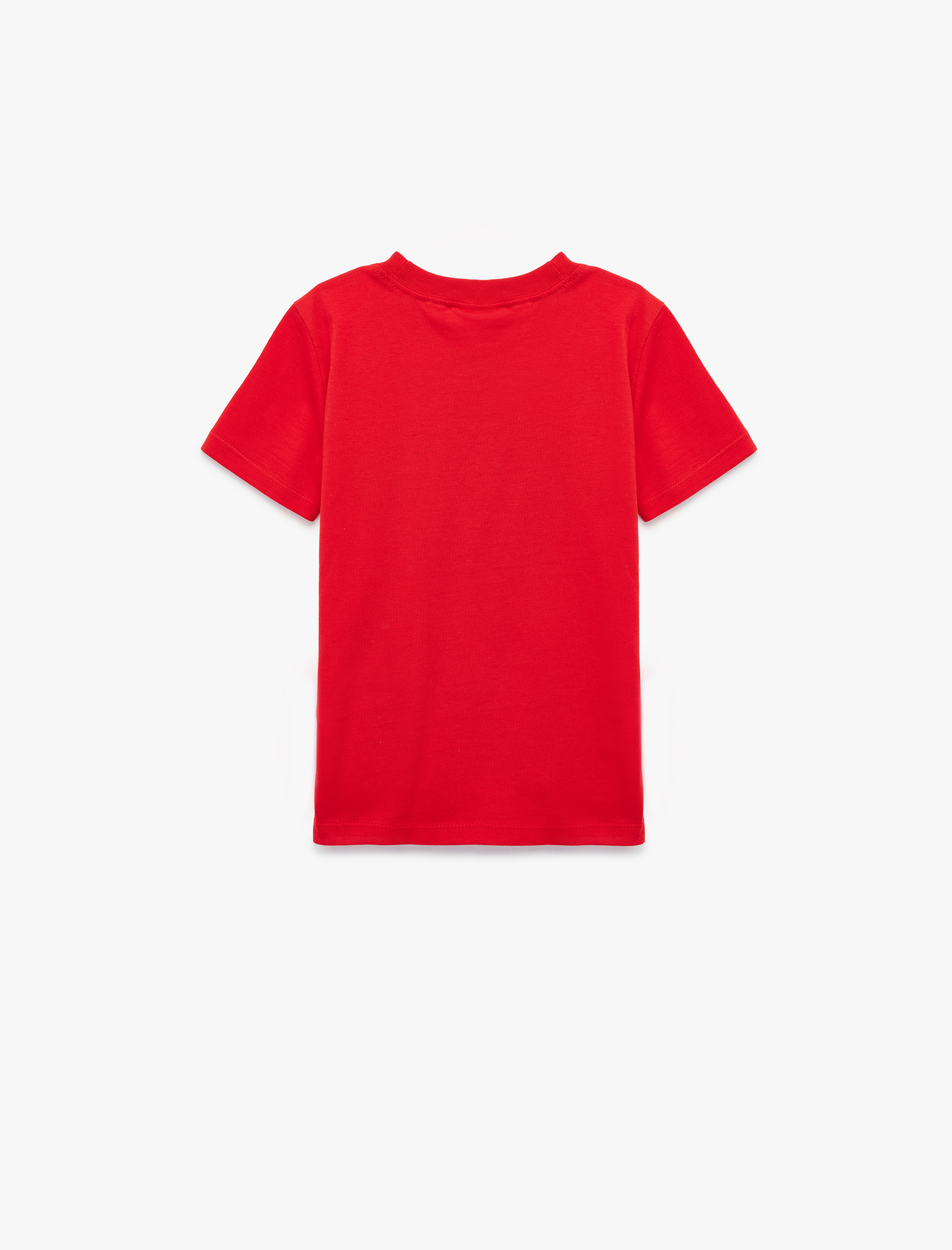  Erkek Bebek Kaplan Baskılı Kısa Kollu Bisiklet Yaka Pamuklu Tişört