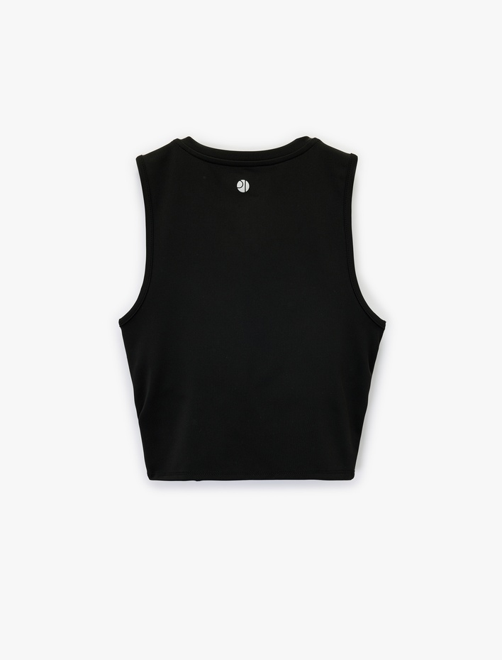  Fermuarlı Yaka Kolsuz Slim Fit Sporcu Atleti