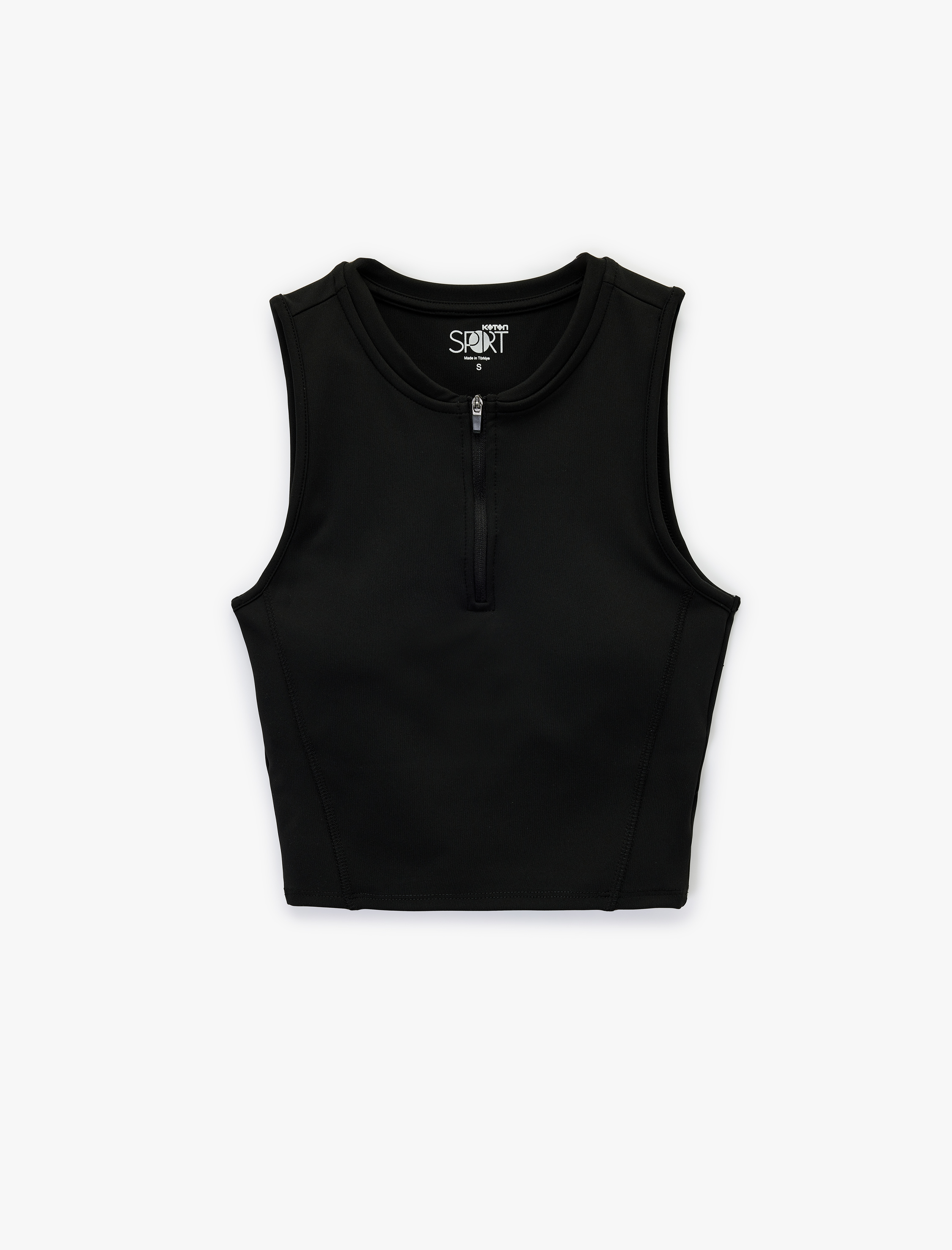   Fermuarlı Yaka Kolsuz Slim Fit Sporcu Atleti