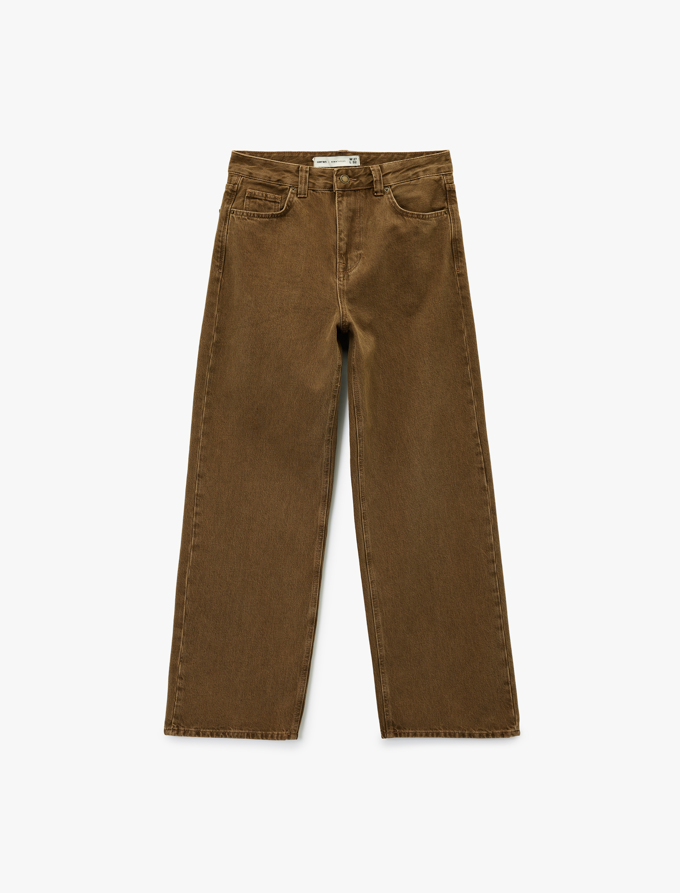   Koton X Sima Tarkan -  Rahat Kalıp Cepli Düğmeli Yıkamalı Düz Paça Baggy Jean Pantolon