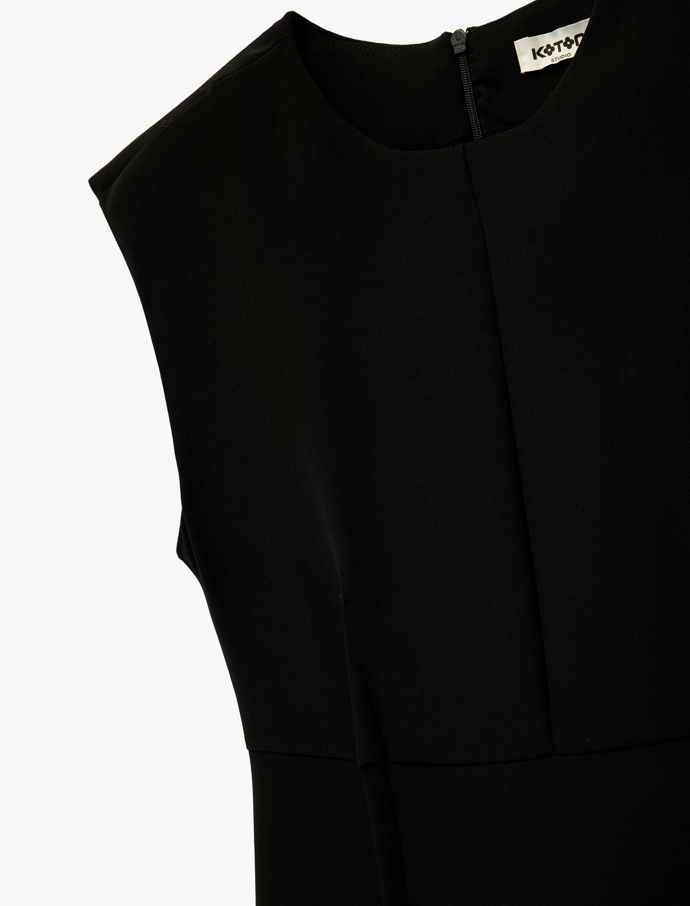   Kolsuz Bisiklet Yaka Dikiş Detaylı Midi Elbise