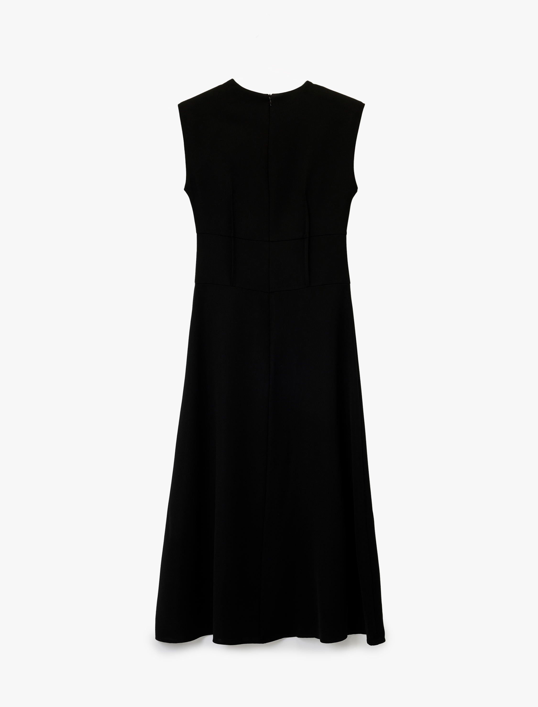   Kolsuz Bisiklet Yaka Dikiş Detaylı Midi Elbise