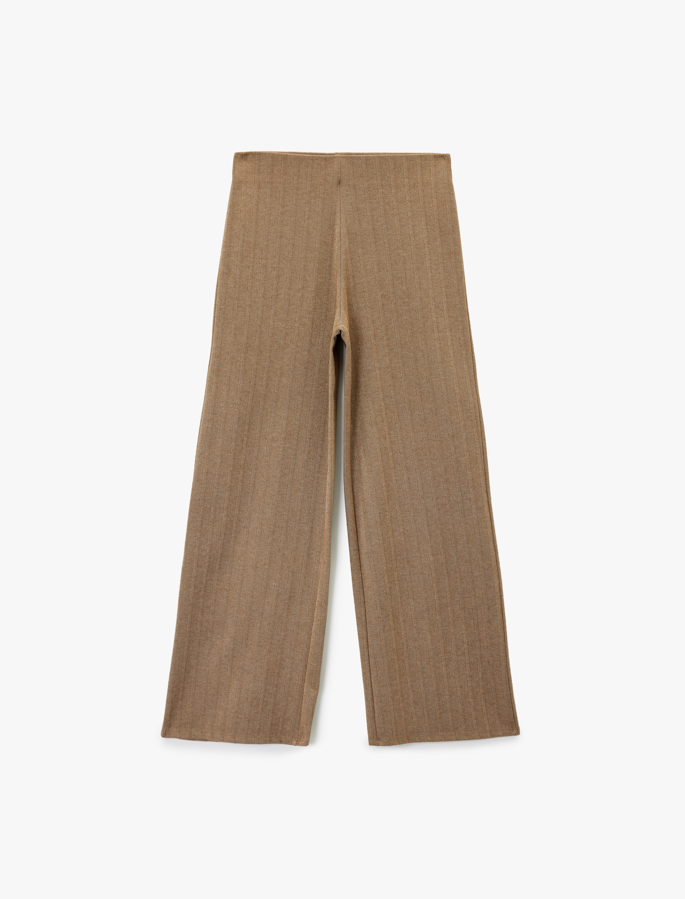   Düz Geniş Paça Desenli Kışlık Pantolon