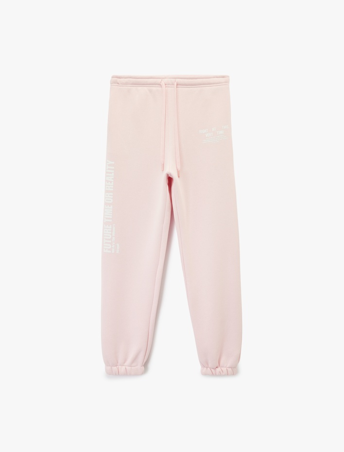  Baskılı Rahat Kalıp Cep Detaylı Beli Bağcıklı Jogger Eşofman Altı