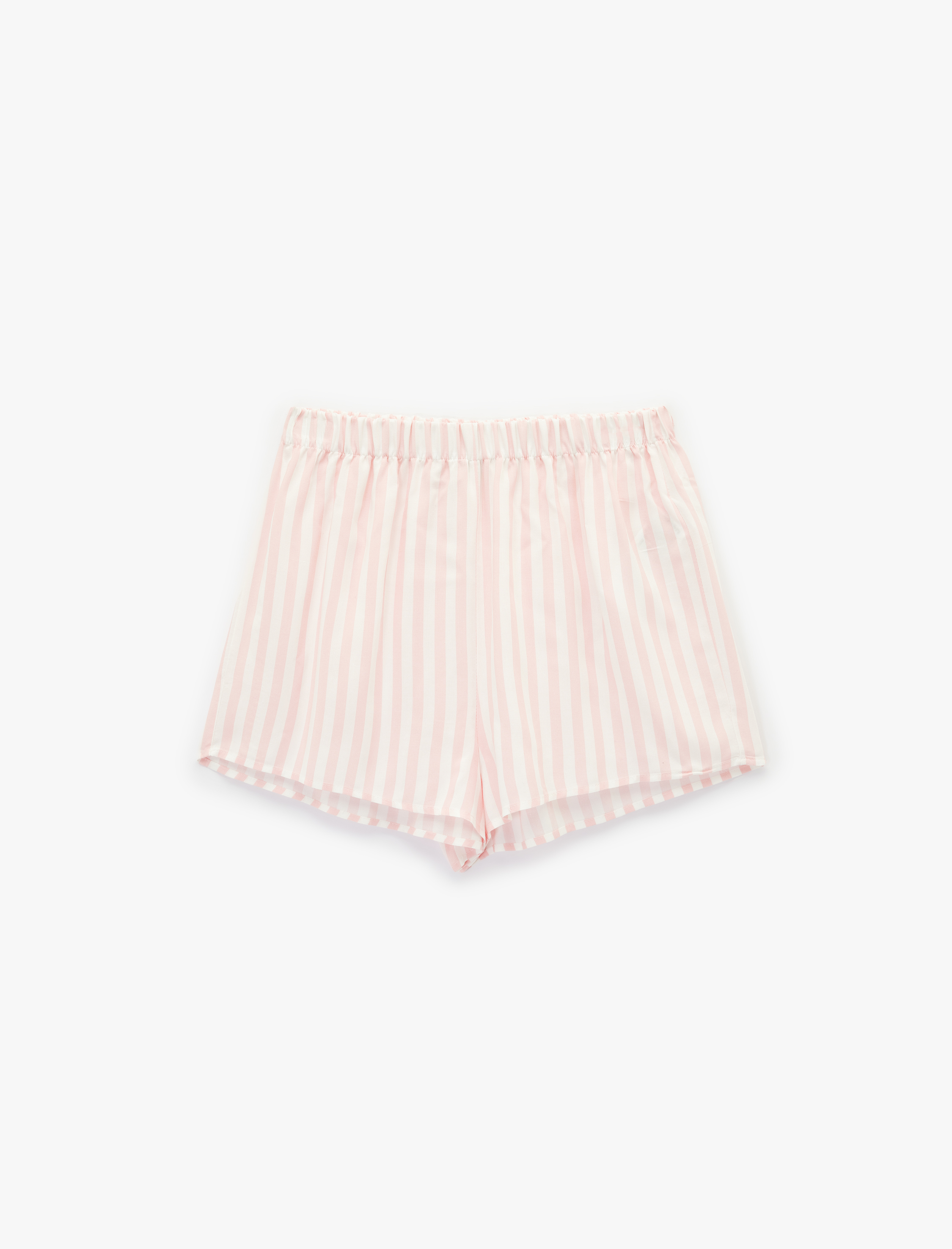   Beli Lastikli Viskon Çizgili Pijama Altı