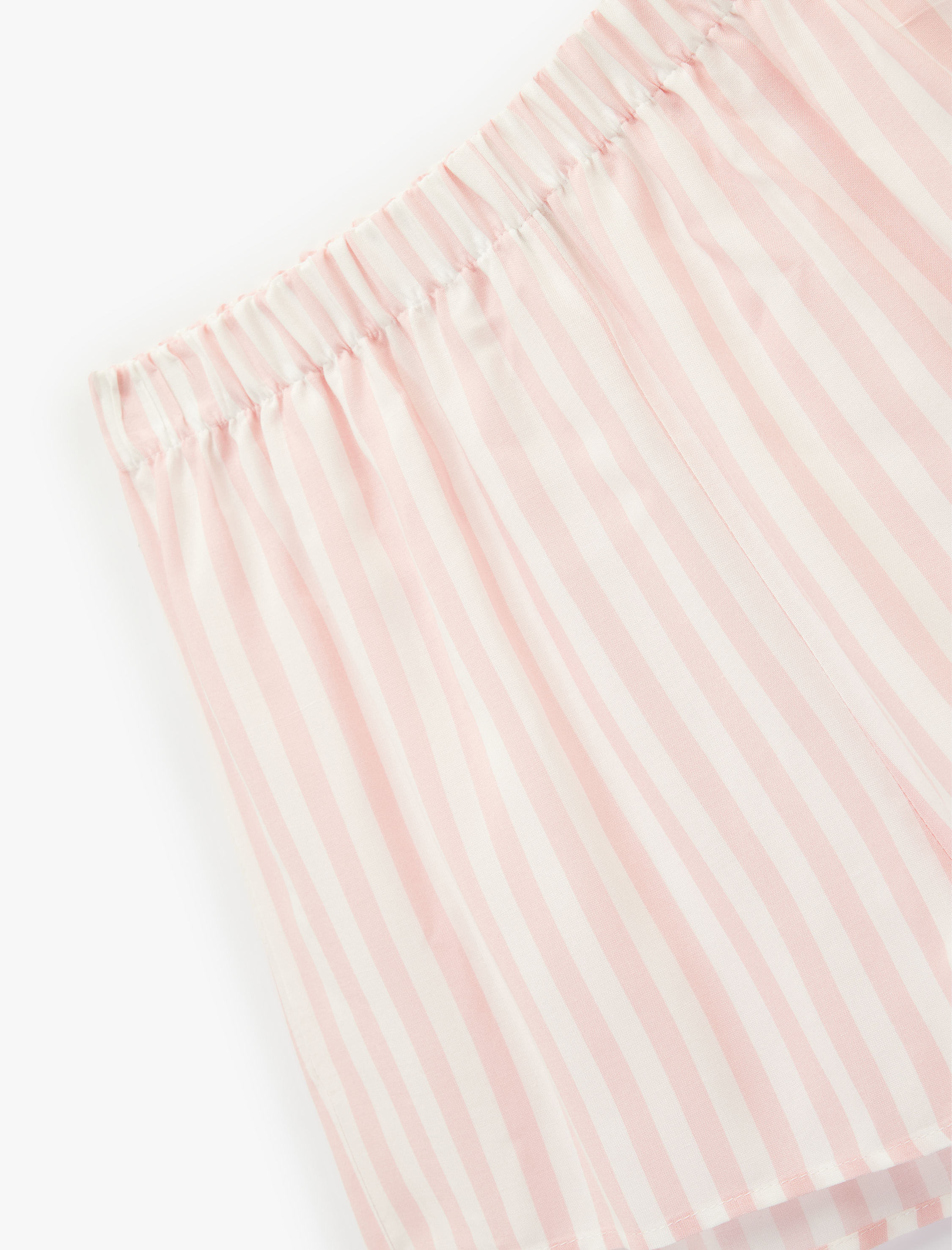   Beli Lastikli Viskon Çizgili Pijama Altı