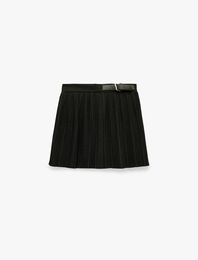 Koton X Sibil Çetinkaya - Yarım Kemer Detaylı Mini Pileli Etek