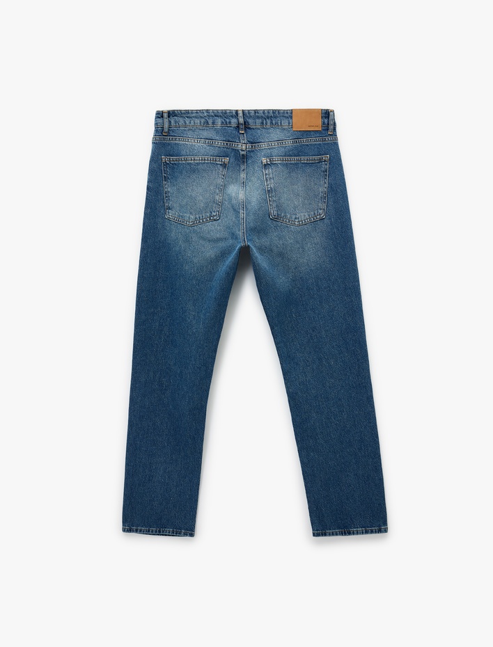  Normal Bel Pamuklu Straight Fit Jean Pantolon -  Mark Jean
