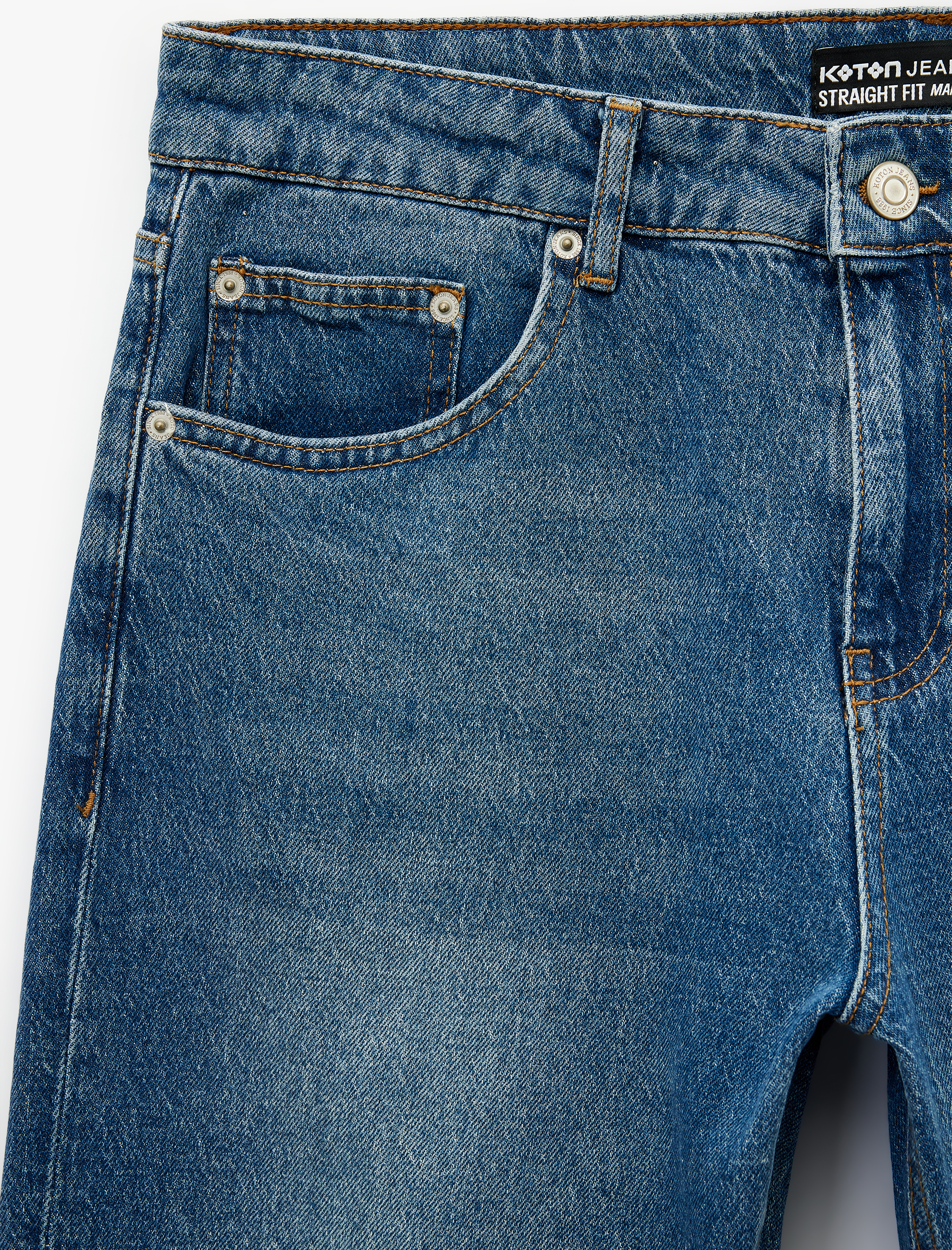   Normal Bel Pamuklu Straight Fit Jean Pantolon -  Mark Jean