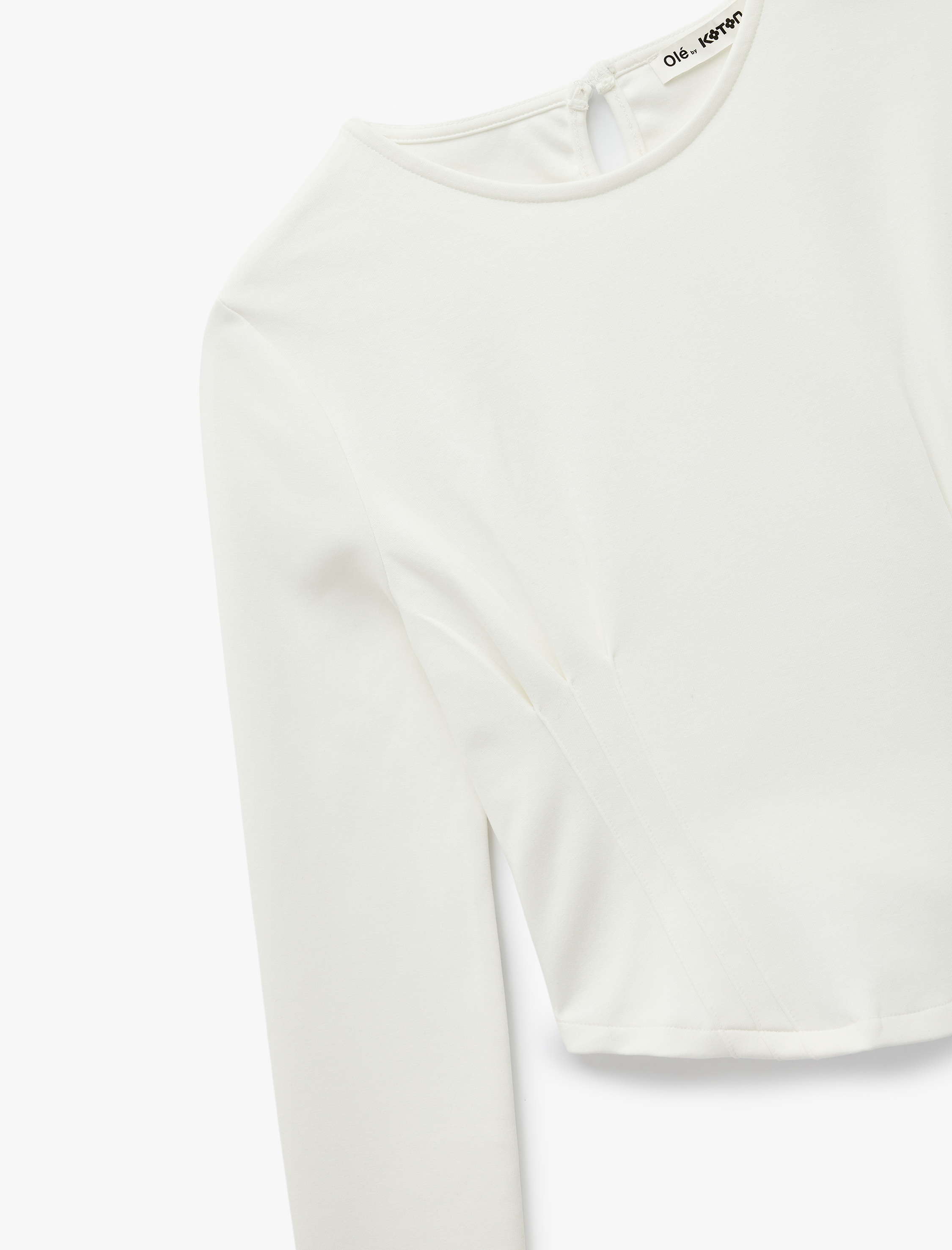   Nervürlü Slim Fit Bisiklet Yaka Uzun Kollu Tişört