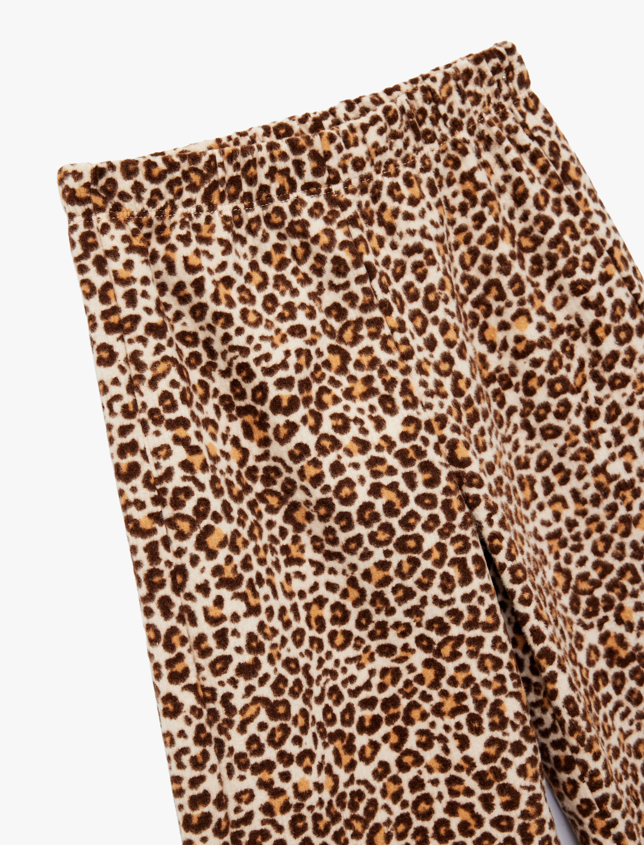  Kız Bebek Leopar Desenli Beli Lastikli Geniş Paça Pantolon