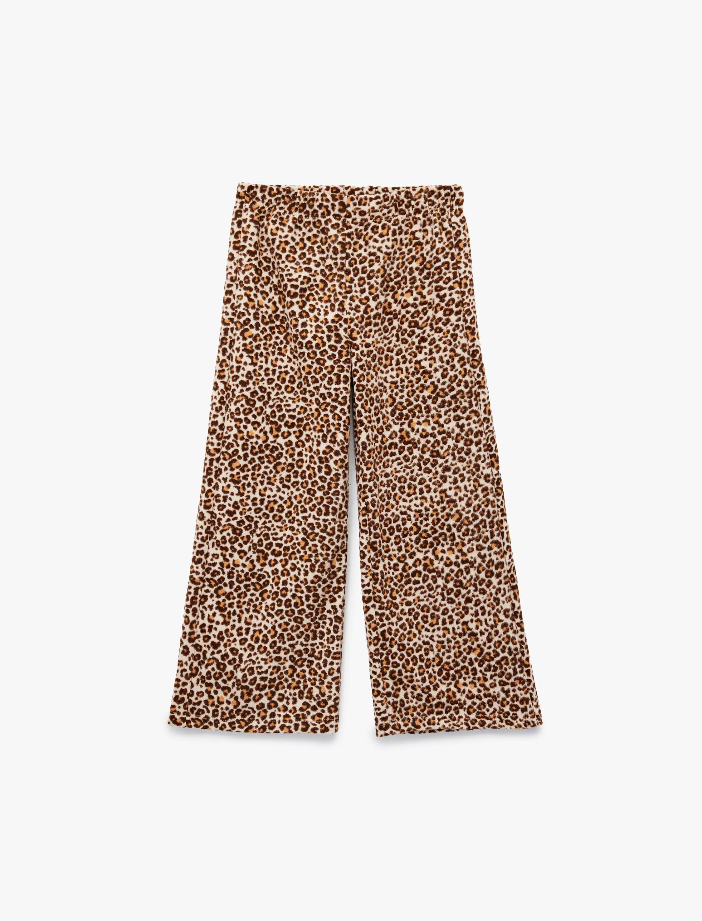  Kız Bebek Leopar Desenli Beli Lastikli Geniş Paça Pantolon