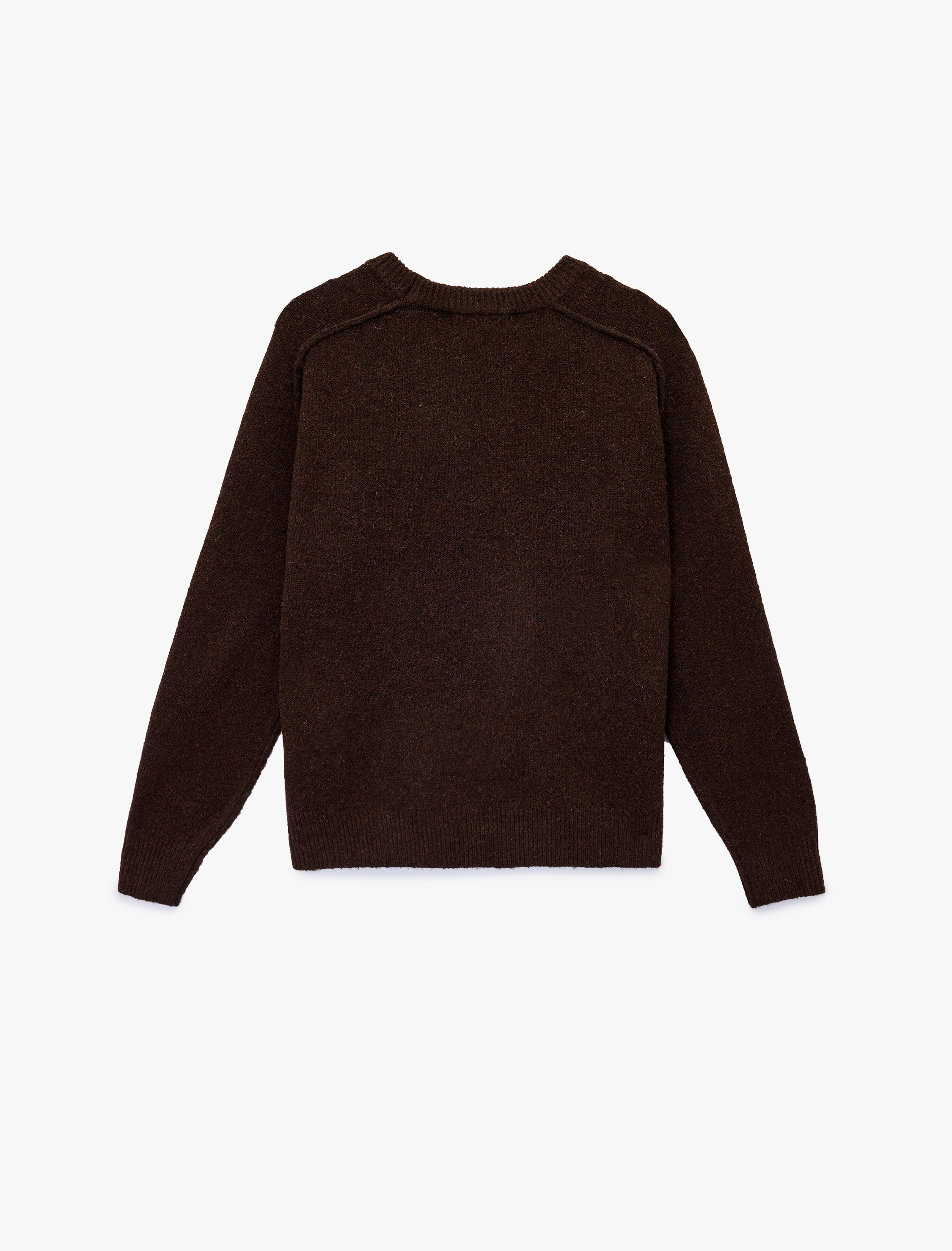   Uzun Kollu Bisiklet Yaka Dikiş Detaylı Basic Triko Kazak