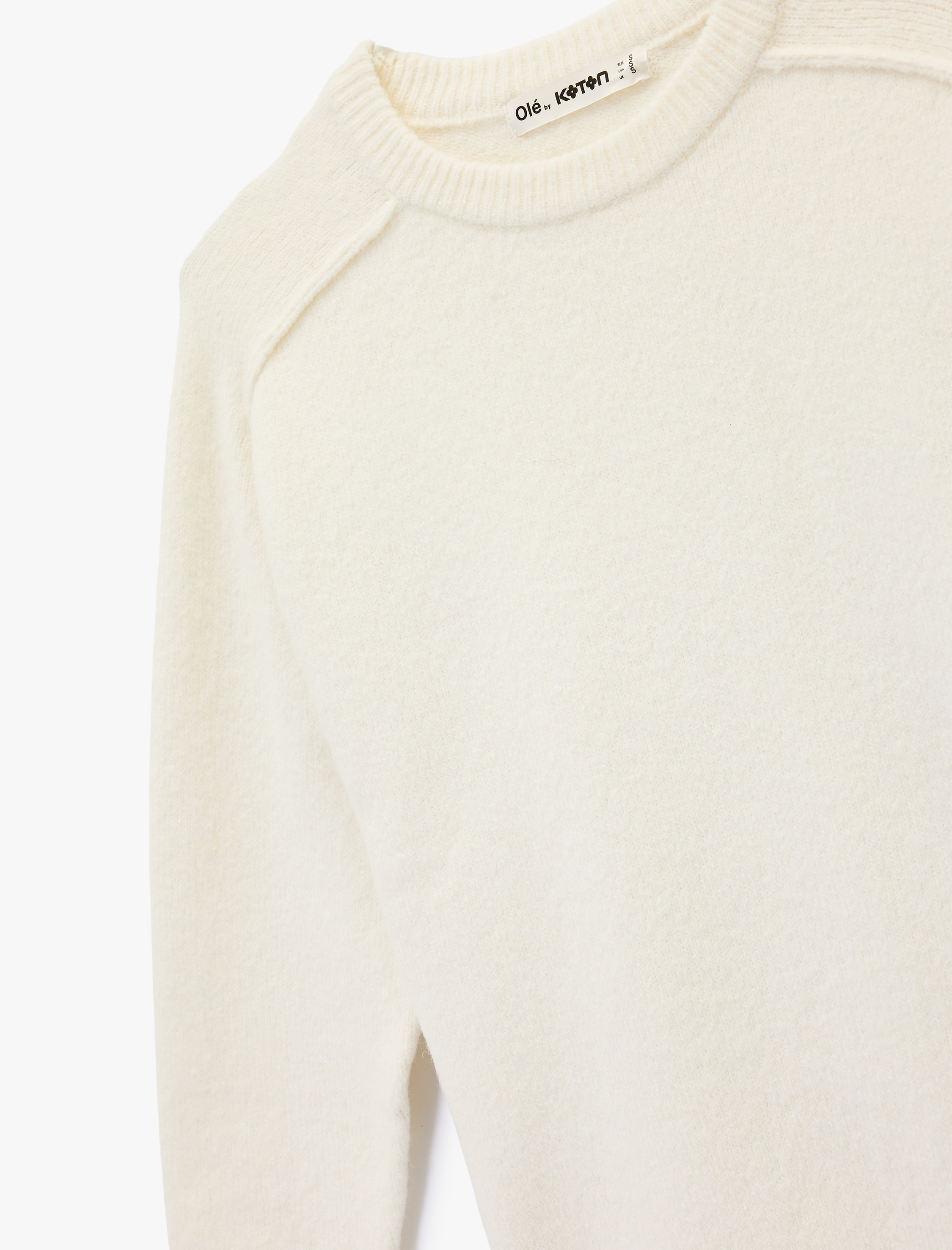   Uzun Kollu Bisiklet Yaka Dikiş Detaylı Basic Triko Kazak