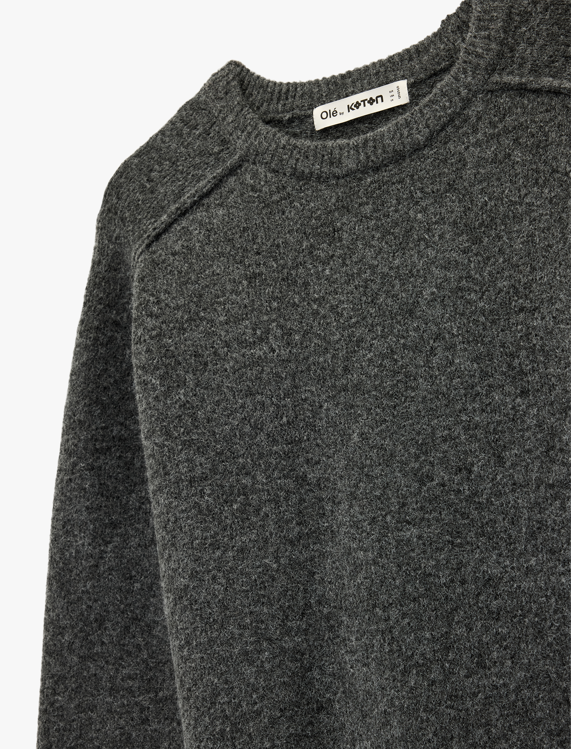   Uzun Kollu Bisiklet Yaka Dikiş Detaylı Basic Triko Kazak