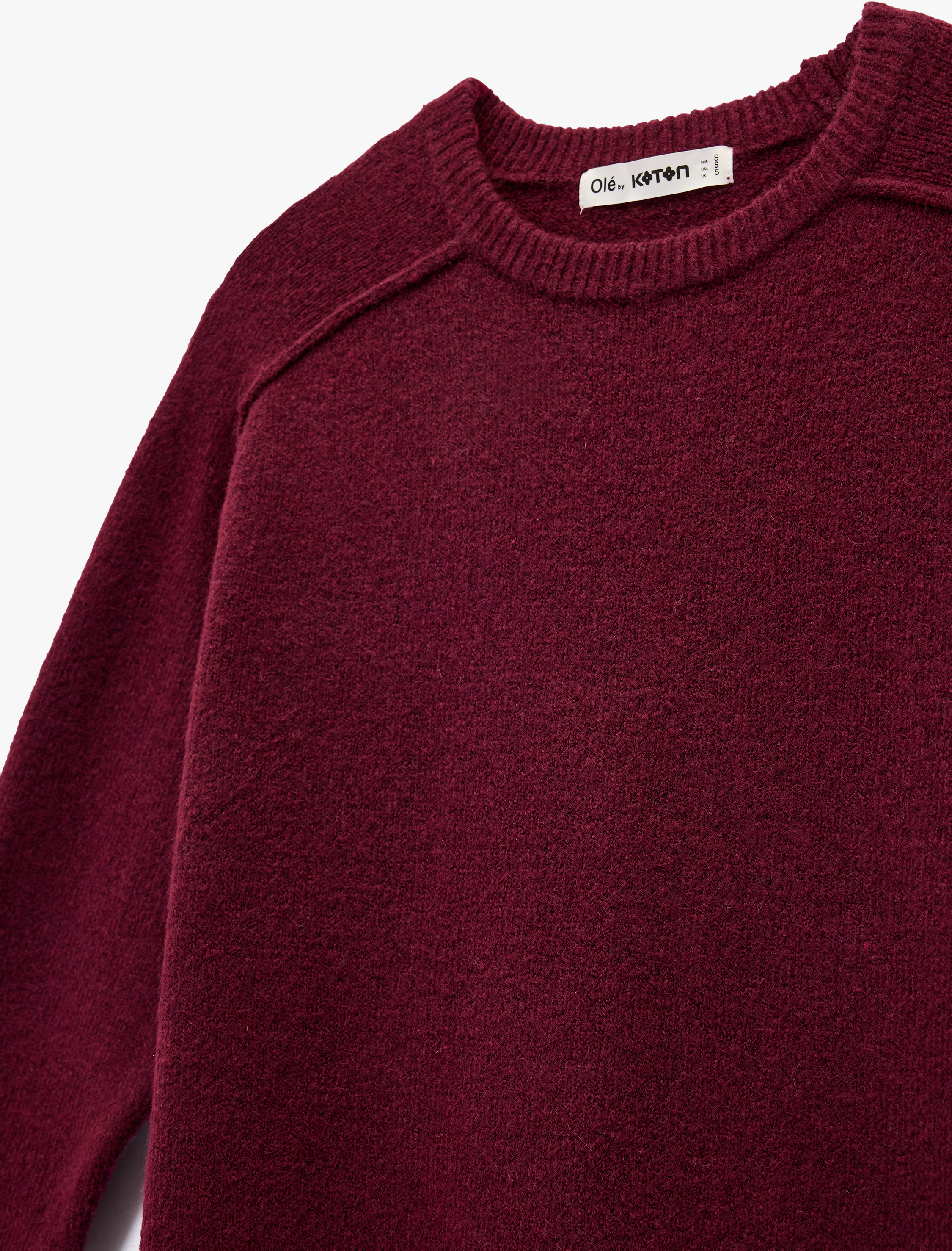   Uzun Kollu Bisiklet Yaka Dikiş Detaylı Basic Triko Kazak